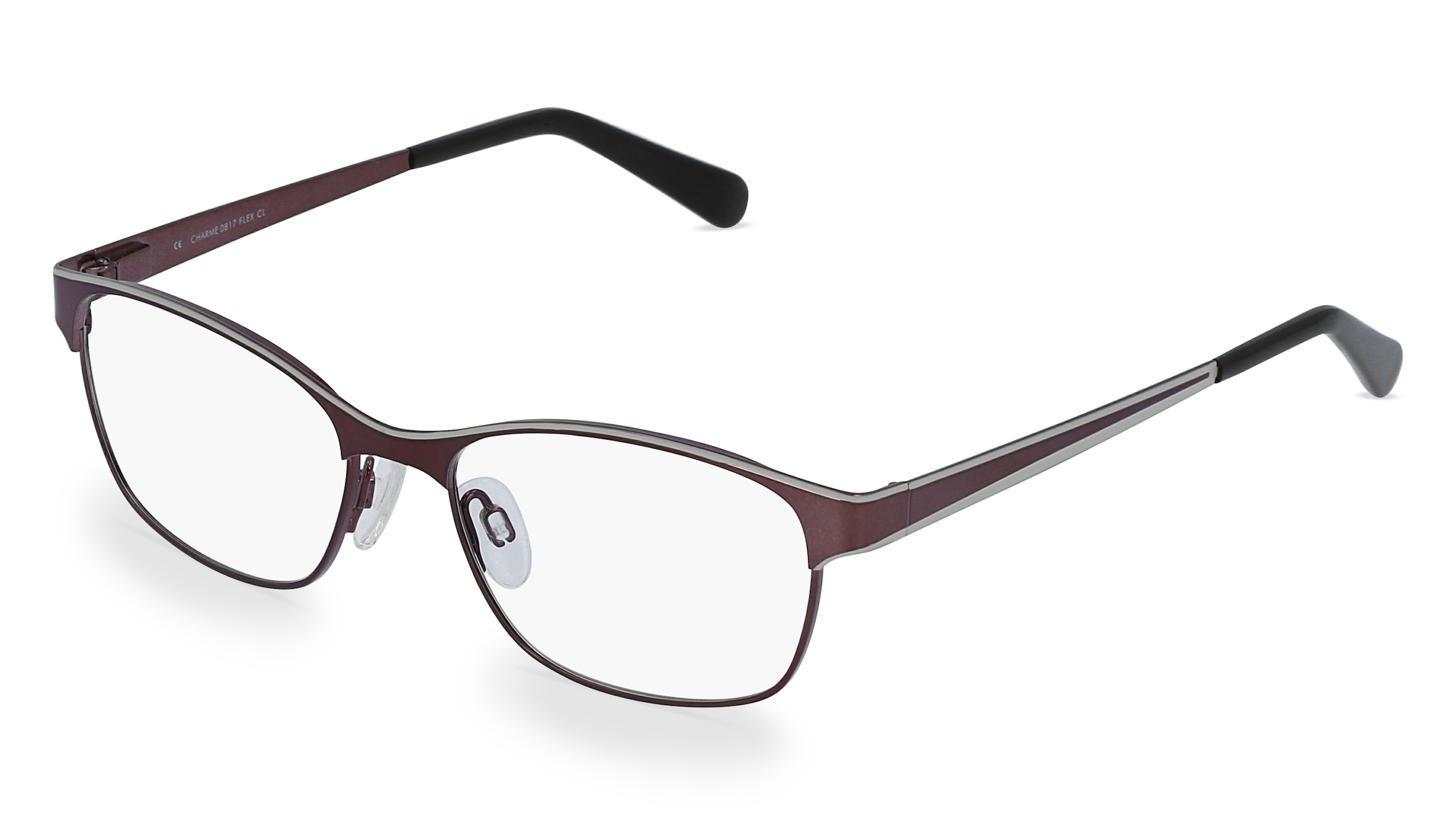 Fielmann CHARME 0817 FLEX CL Damen-Brille inkl. Gläser Vollrand Quadratisch Edelstahl-Gestell 51/16/135, Braun