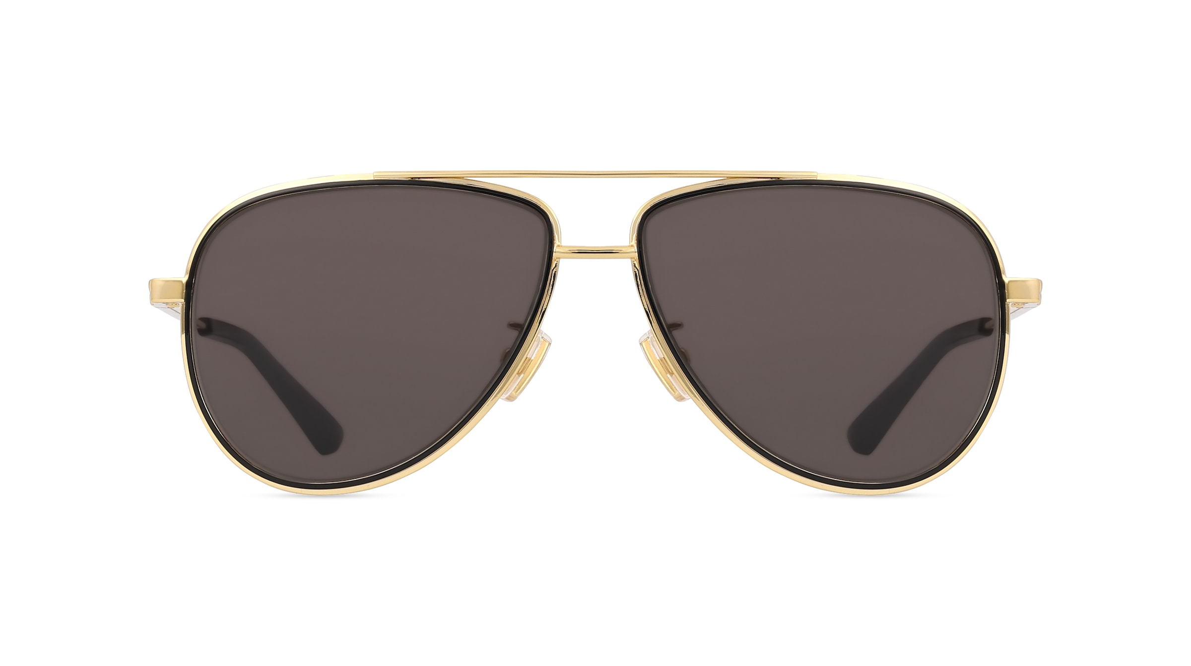 Bottega Veneta BV1240S Herren-Sonnenbrille Vollrand Pilot Metall-Gestell, gold