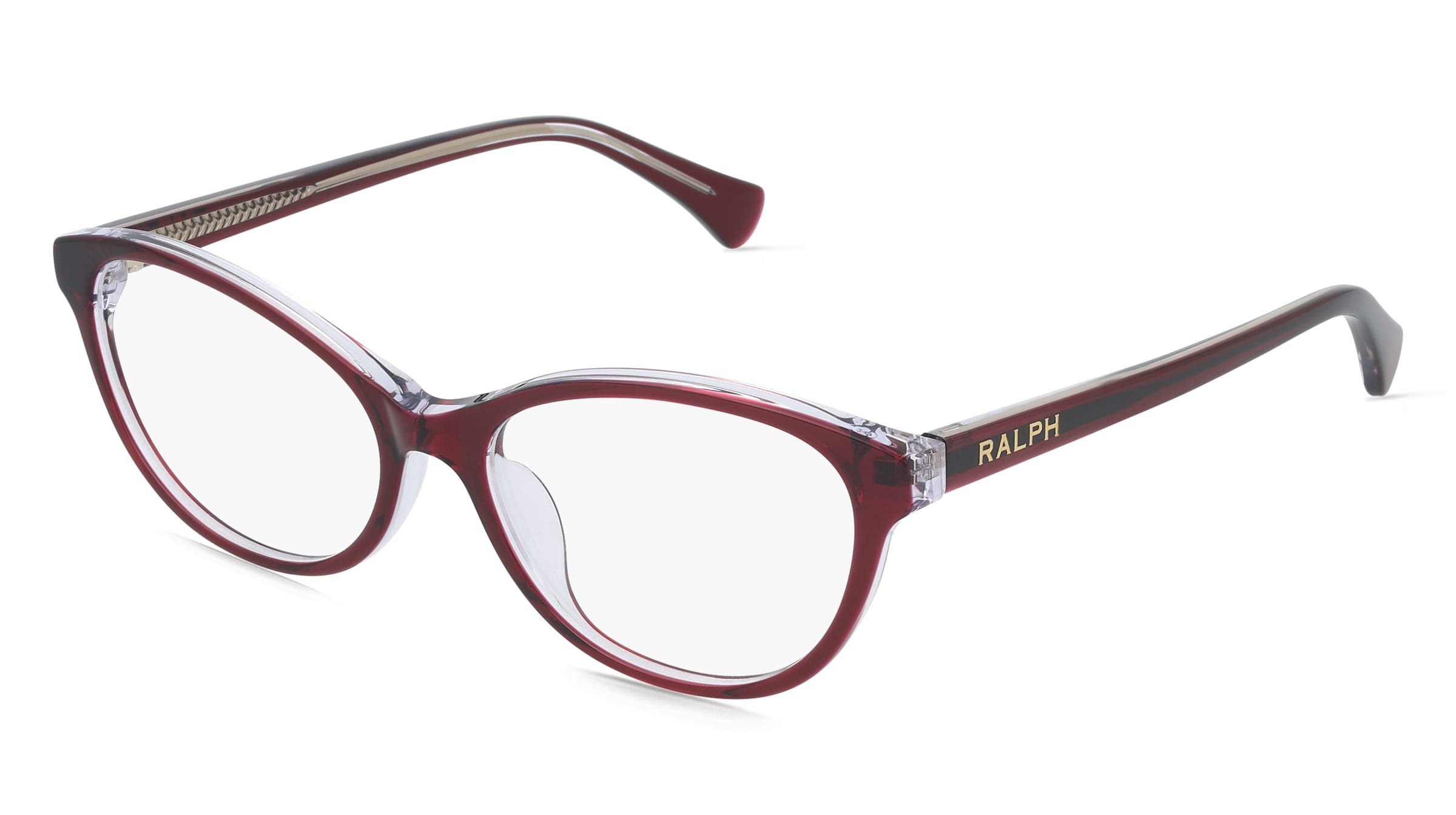 Ralph 0RA7186U Damen-Brille inkl. Gläser Vollrand Oval Acetat-Gestell 53/16/140, Rot
