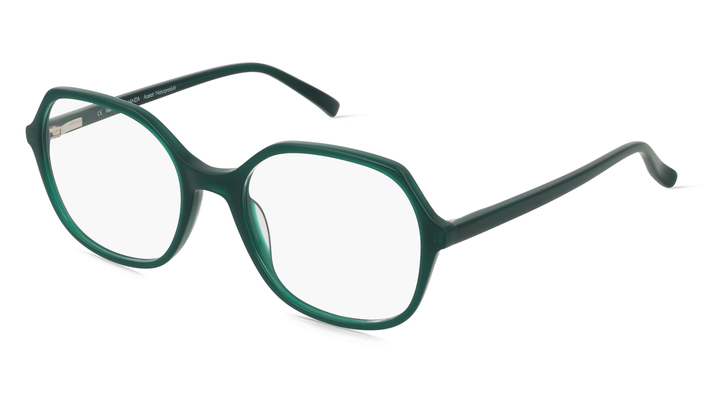 Fielmann ABC 079 FLEX FA AMANDA Damen-Brille inkl. Gläser Vollrand Geometrisch Acetat-Gestell 52/19/140, Grün