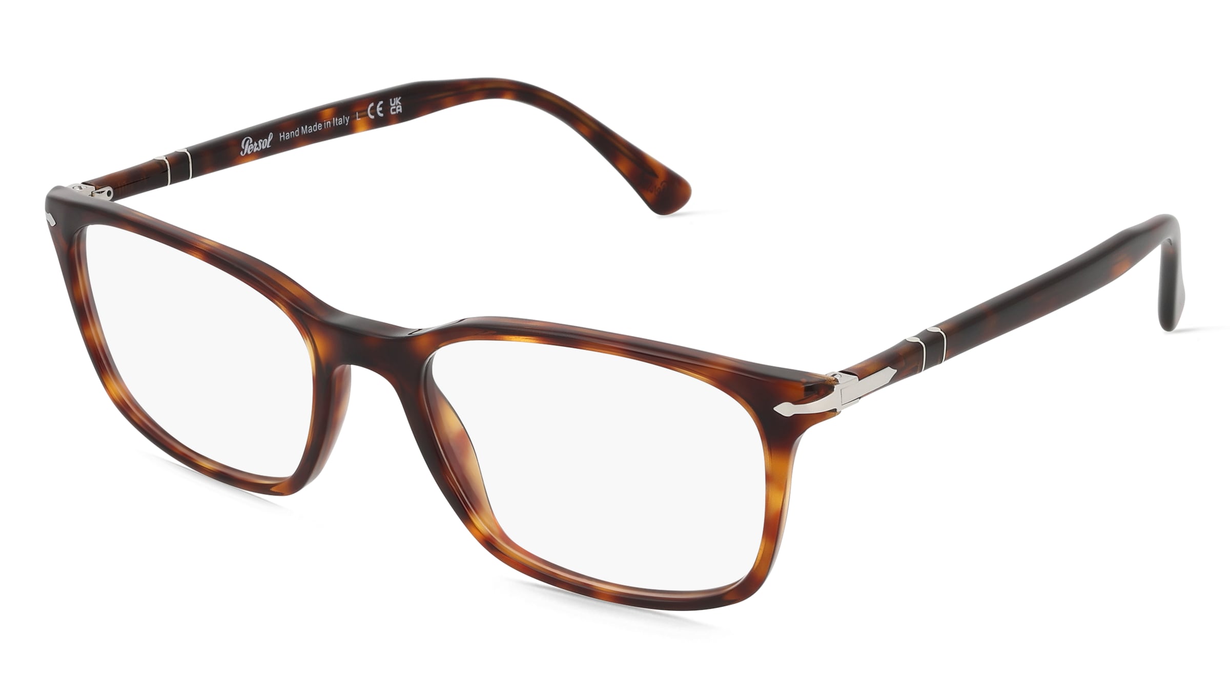 Persol 0PO3189V Herren-Brille inkl. Gläser Vollrand Quadratisch Acetat-Gestell 53/18/145, Havanna