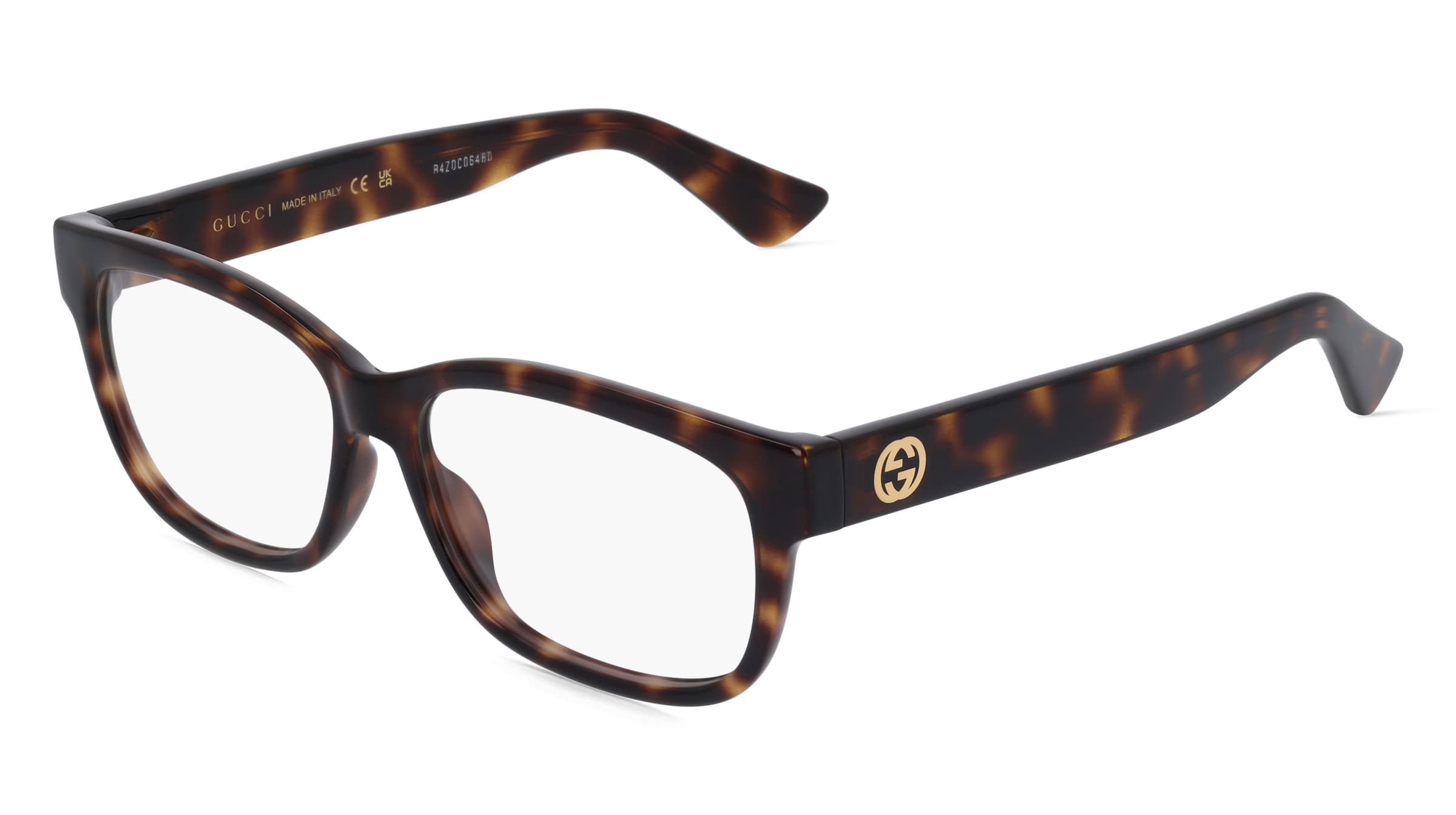Gucci GG 1341O Unisex-Brille inkl. Gläser Vollrand Quadratisch Kunststoff-Gestell 55/14/140, Havanna