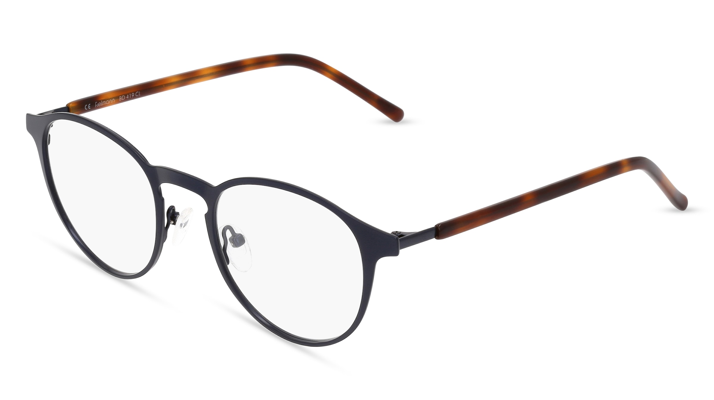 Fielmann BD 419 CL Unisex-Brille inkl. Gläser Vollrand Panto Edelstahl-Gestell 50/21/145, Blau