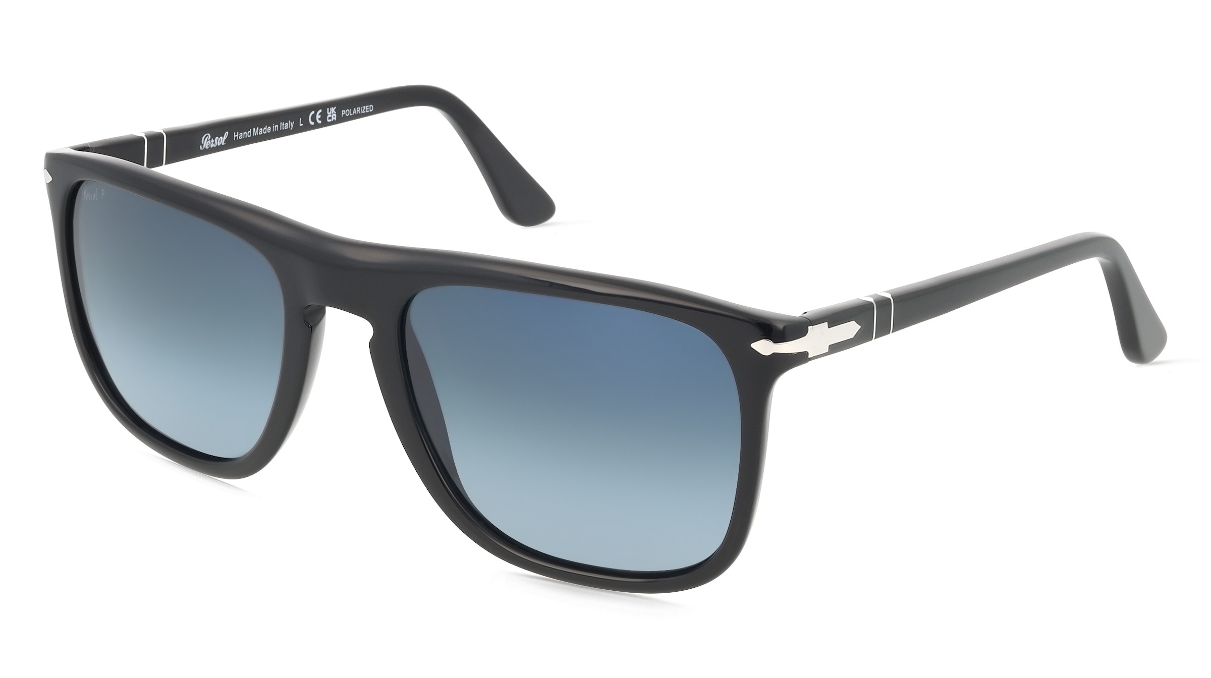 Persol PO3336S Unisex-Sonnenbrille Vollrand Eckig Acetat-Gestell, Schwarz