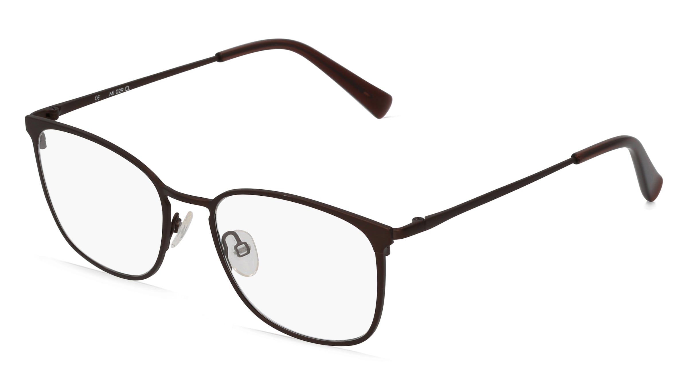 Fielmann MI 029 CL Damen-Brille inkl. Gläser Vollrand Quadratisch Edelstahl-Gestell 49/17/135, Braun