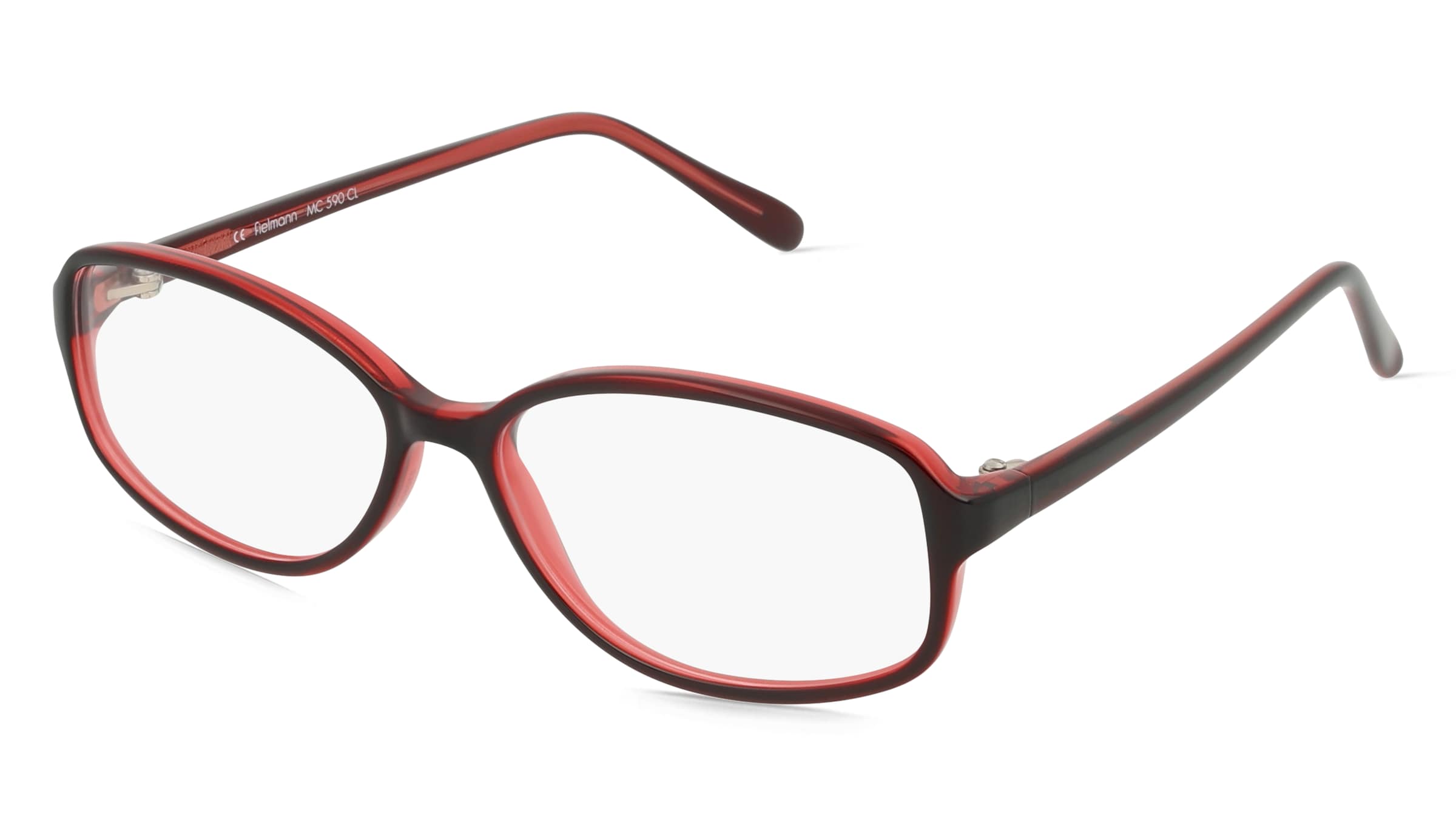 Fielmann MC 590 CL Damen-Brille inkl. Gläser Vollrand Eckig Propionat-Gestell 52mm/14mm/130mm, rot