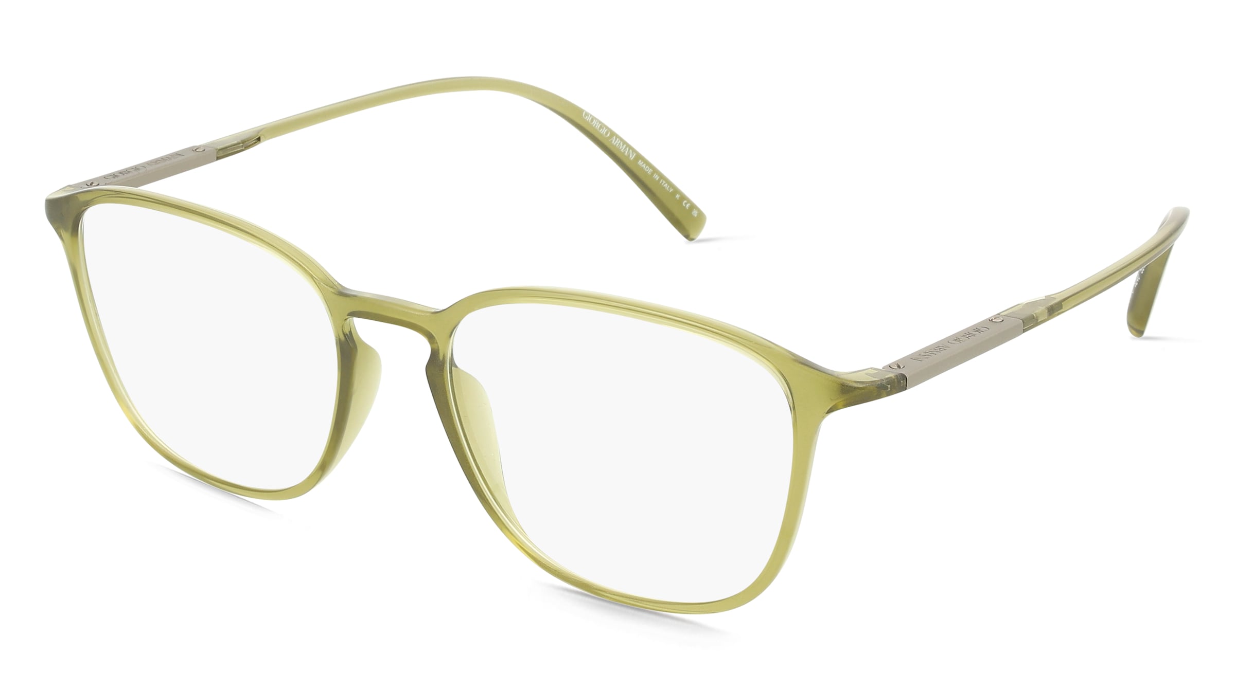 Giorgio Armani AR7276U Herren-Brille inkl. Gläser Vollrand Quadratisch Kunststoff-Gestell 53/18/145, Grün
