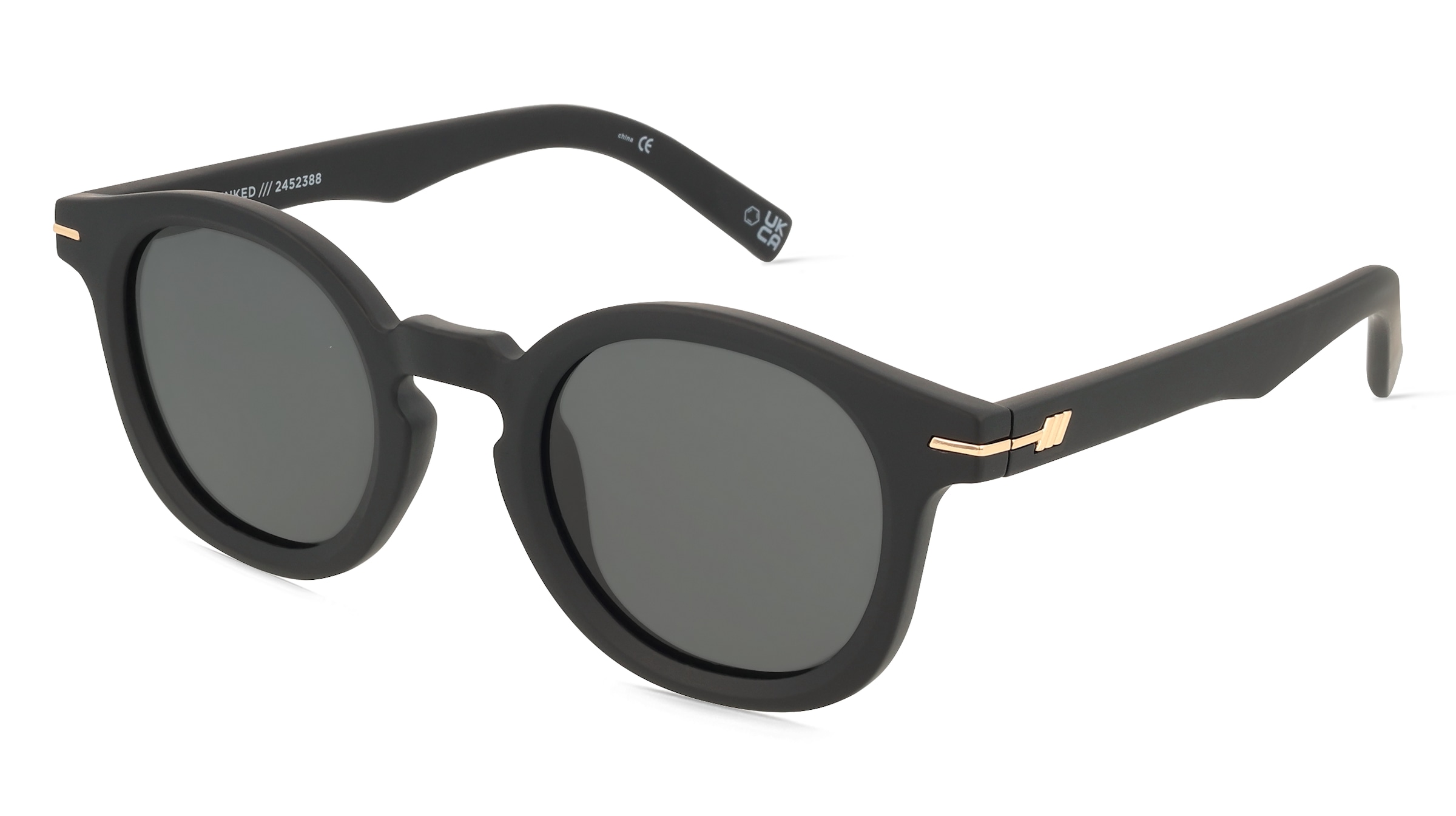 Le Specs HOODWINKED Unisex-Sonnenbrille Vollrand Rund Kunststoff-Gestell, Schwarz