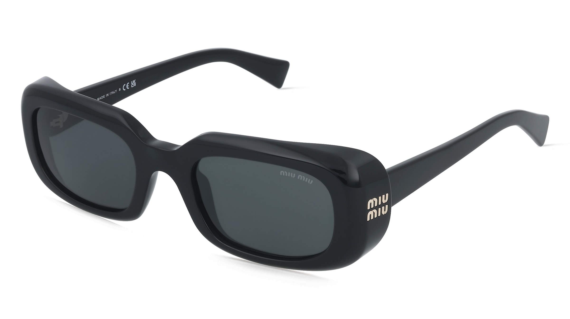 Miu Miu MU B13S Damen-Sonnenbrille Vollrand Eckig Acetat-Gestell, Schwarz