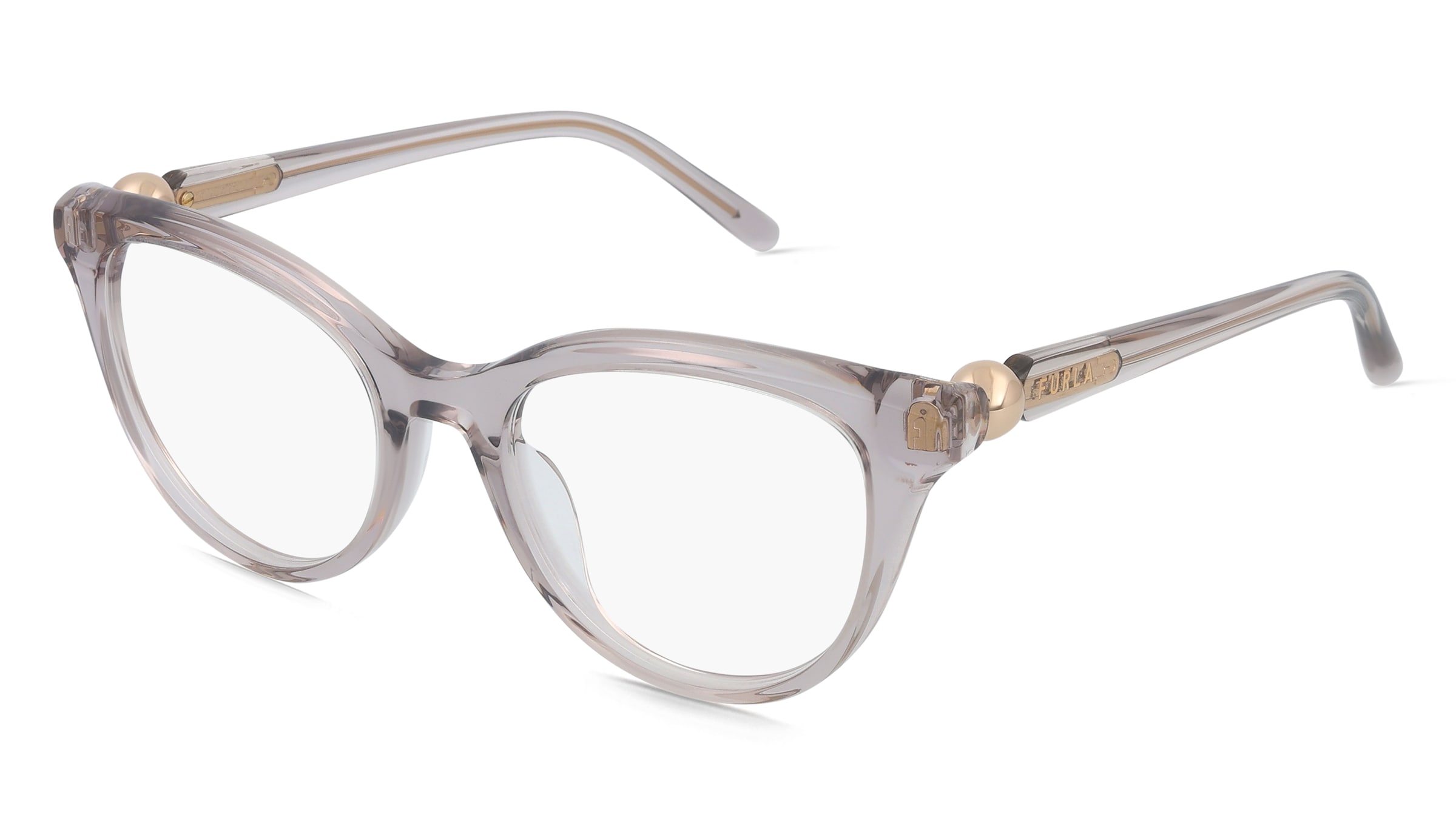 Furla VFU877 Damen-Brille inkl. Gläser Vollrand Rund Kunststoff-Gestell 51/19/140, Grau