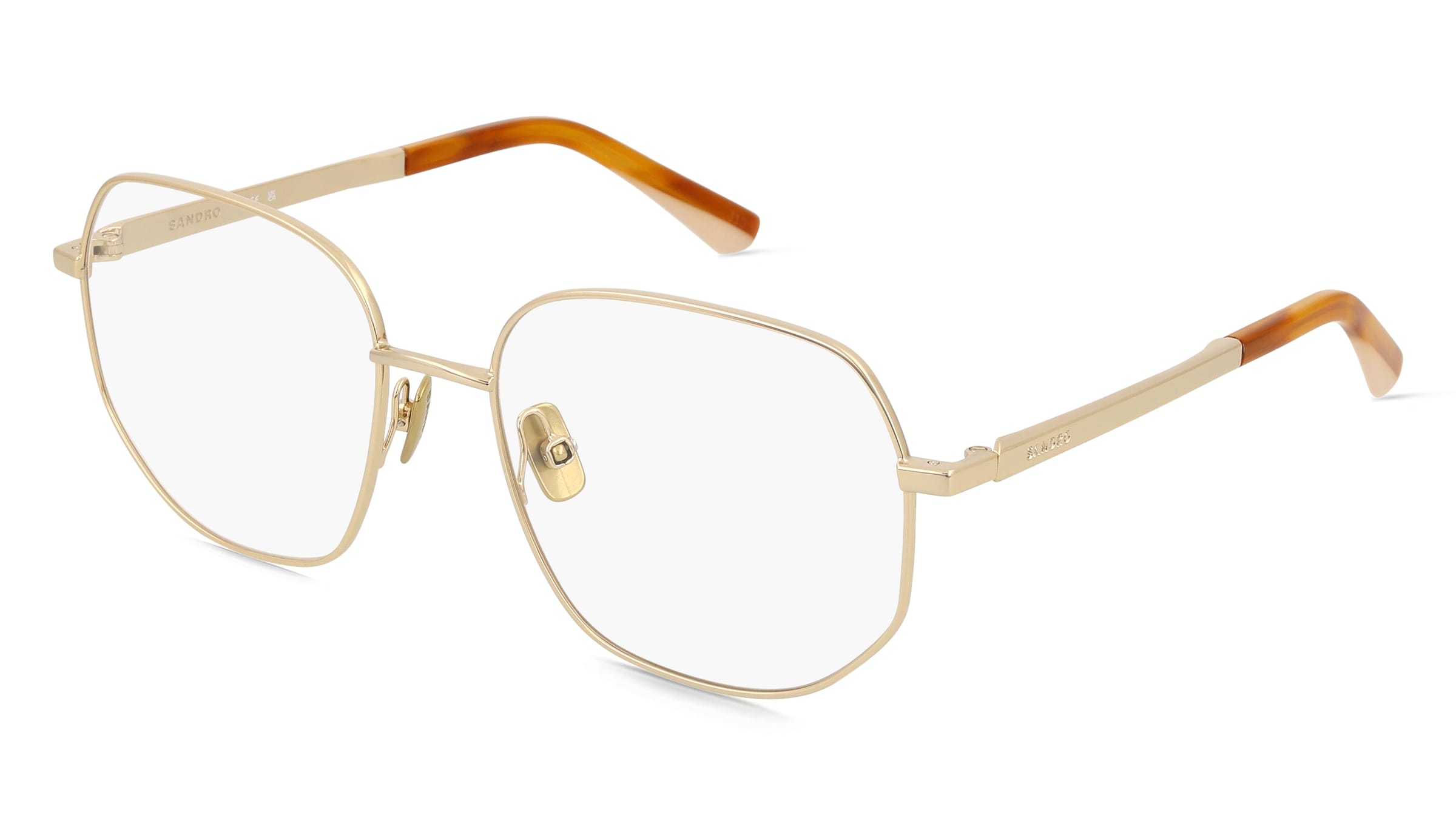 Sandro 4037 Unisex-Brille inkl. Gläser Vollrand Rund Metall-Gestell 54/17/135, Gold