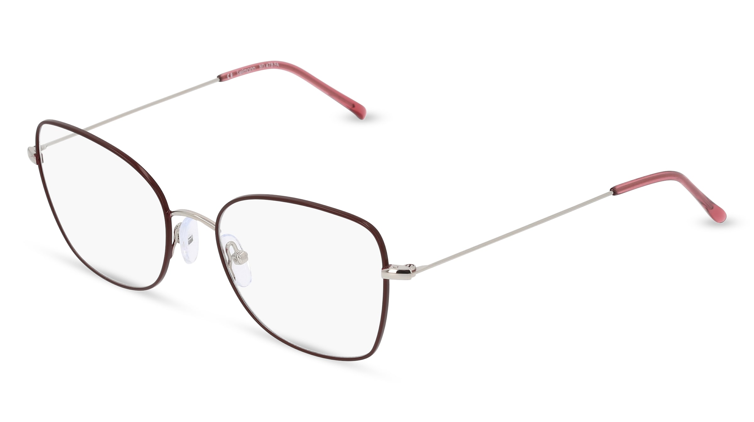 Fielmann BD 478 FA Damen-Brille inkl. Gläser Vollrand Butterfly Edelstahl-Gestell 53/18/140, Rot