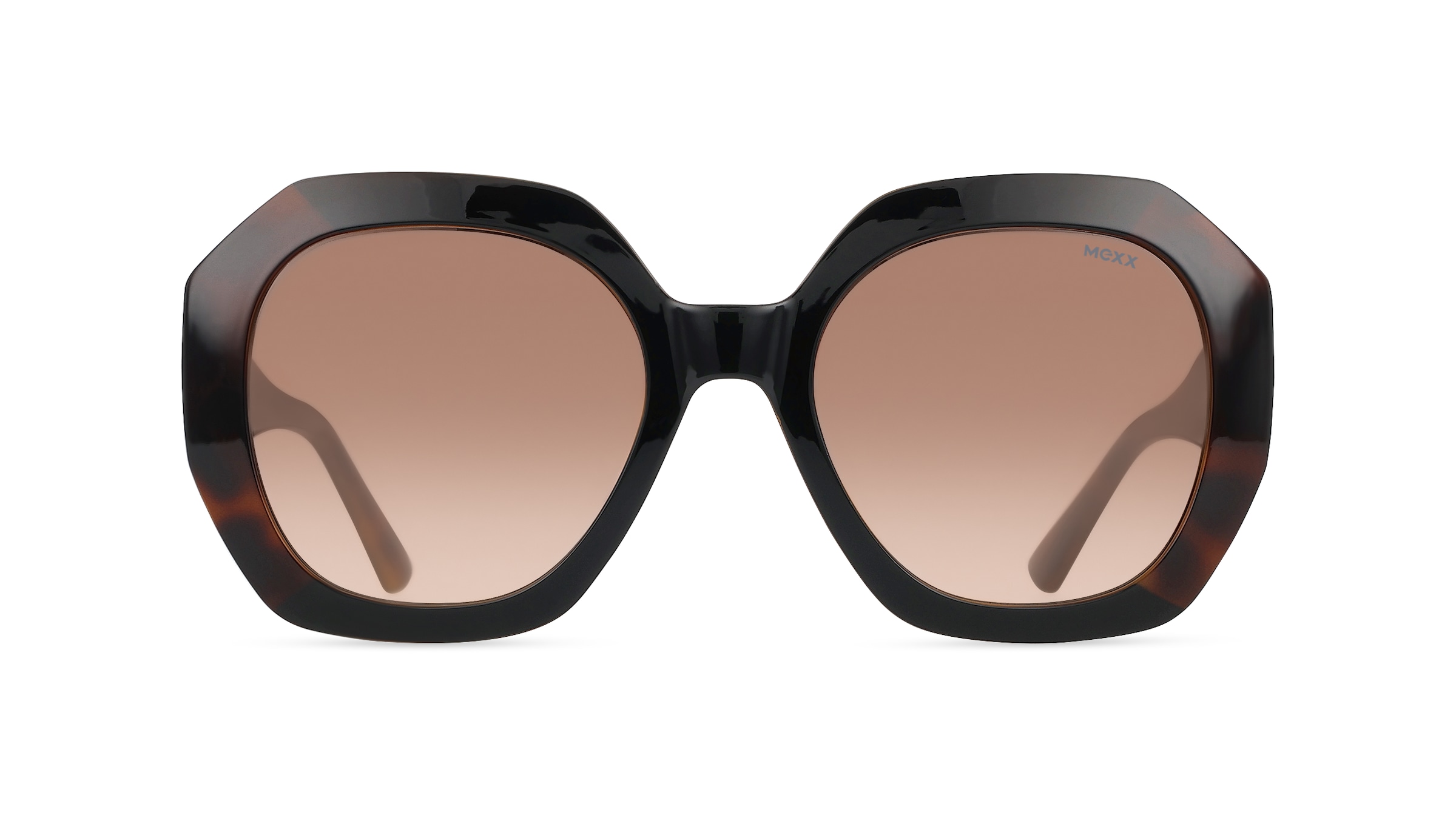 Mexx Eyes 6529 Damen-Sonnenbrille Vollrand Achteckig Kunststoff-Gestell, schwarz