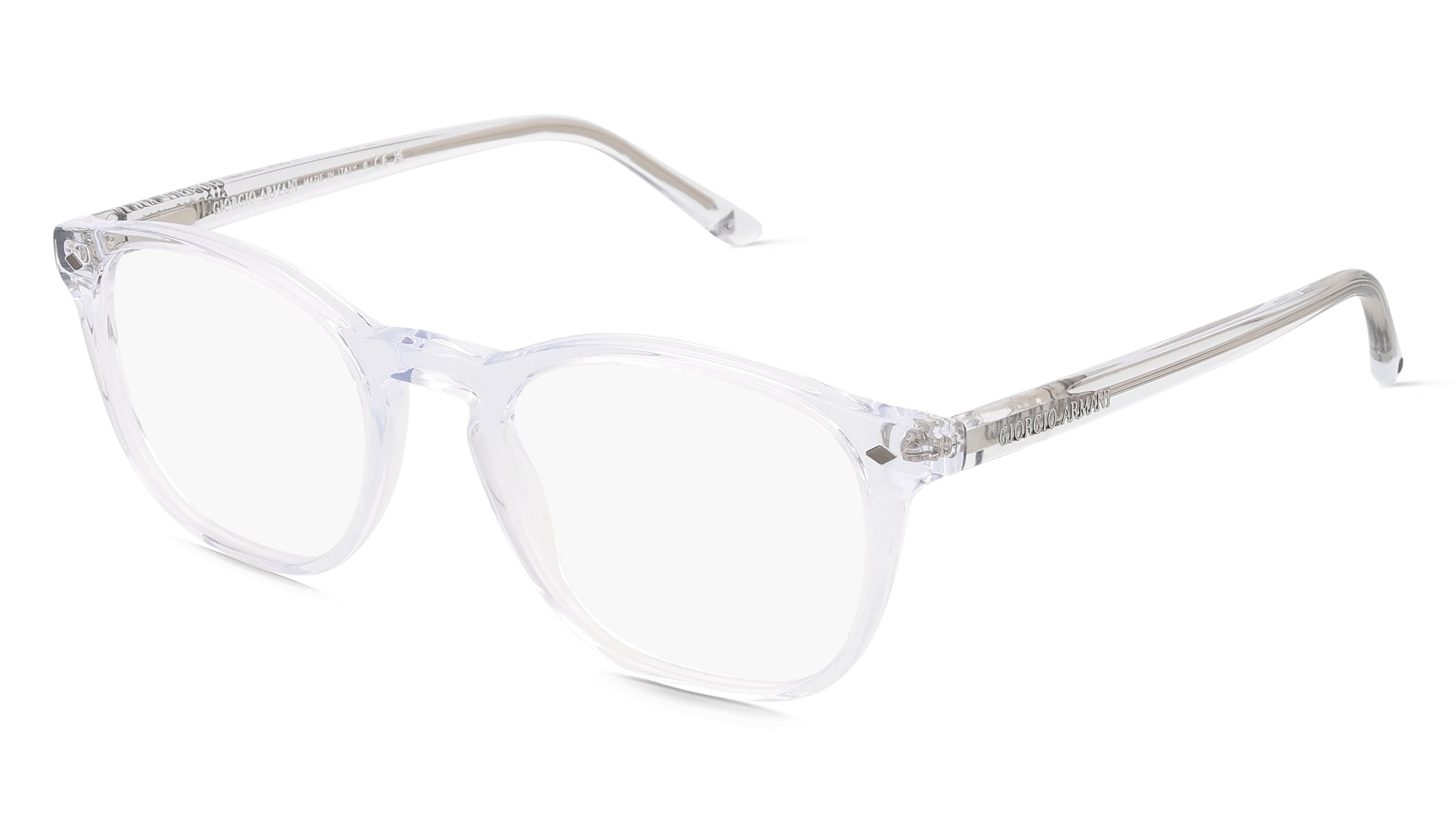 Giorgio Armani 0AR7074 Herren-Brille inkl. Gläser Vollrand Panto Acetat-Gestell 50/19/145, Weiß