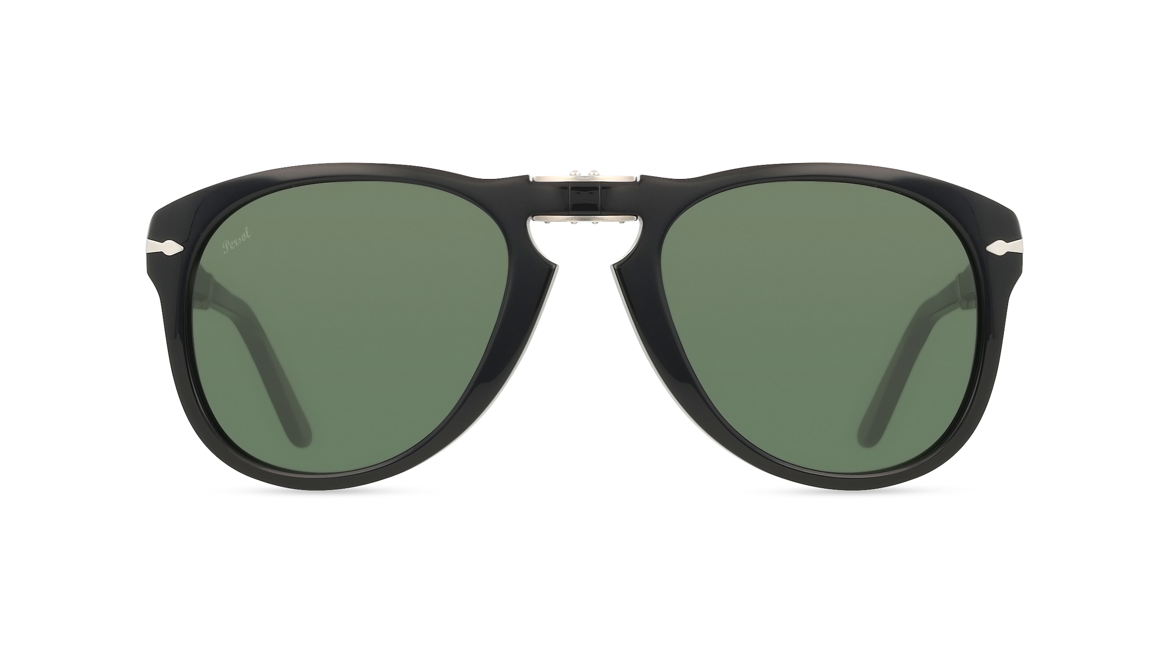 Persol 0PO0714 FOLDING Herren-Sonnenbrille Vollrand Pilot Acetat-Gestell, Schwarz