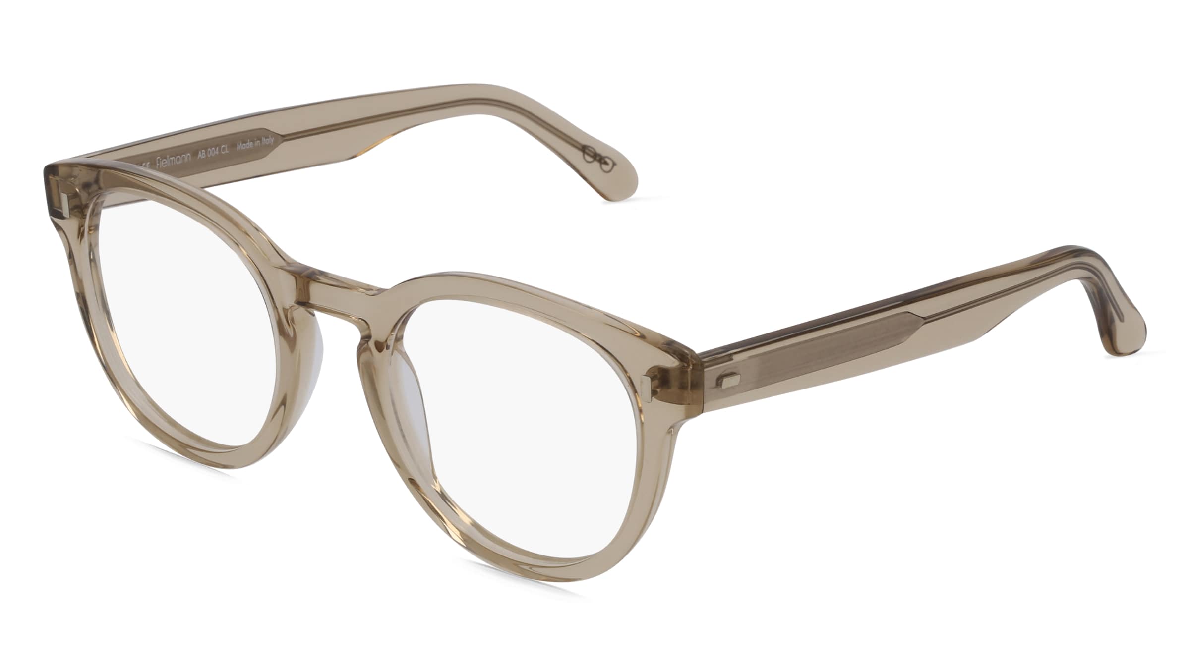 Fielmann AB 004 CL Unisex-Brille inkl. Gläser Vollrand Panto Acetat-Gestell 49/22/150, Beige