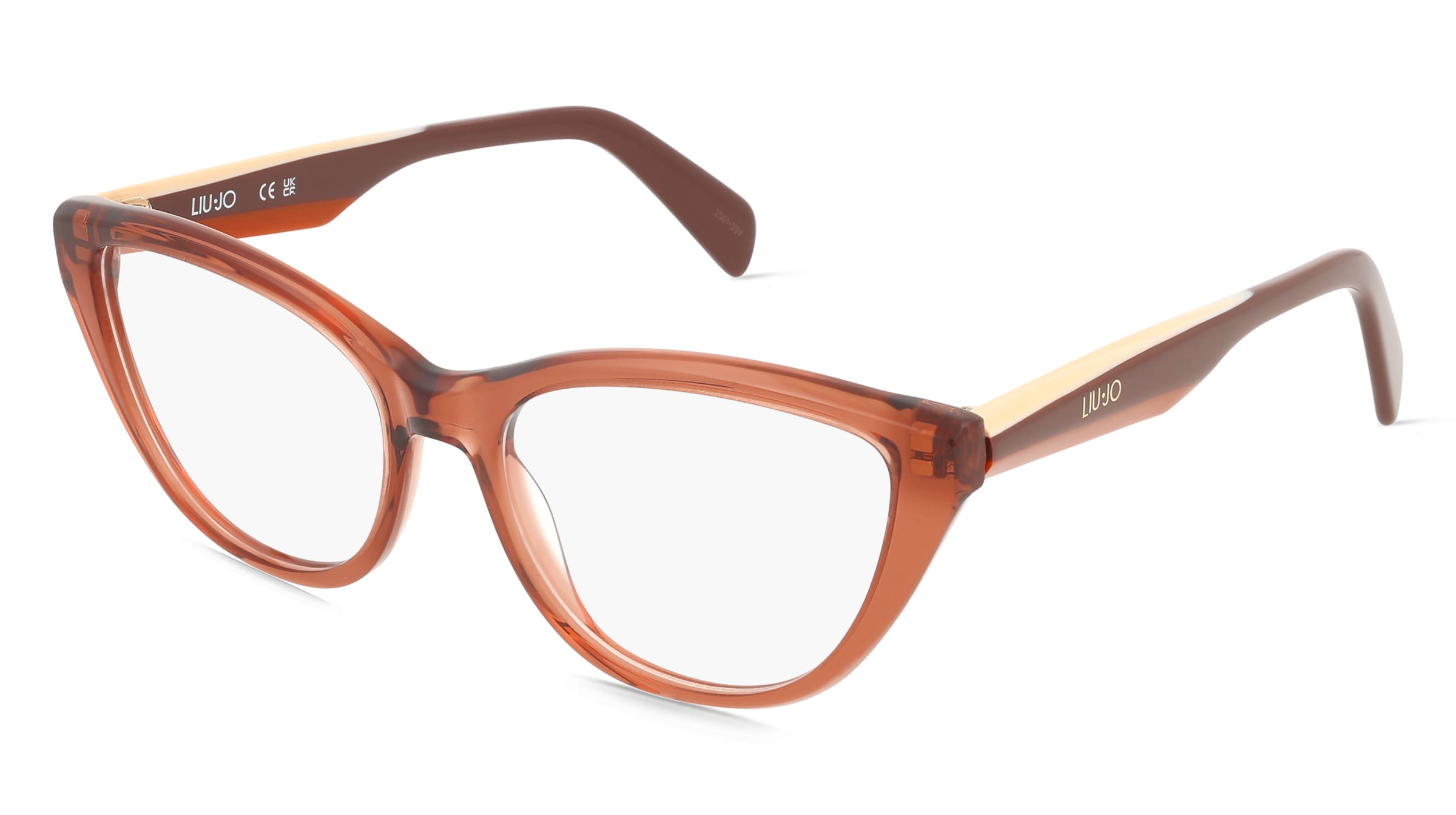 Liu Jo LJ2824 Damen-Brille inkl. Gläser Vollrand Butterfly Acetat-Gestell 54/17/140, Braun