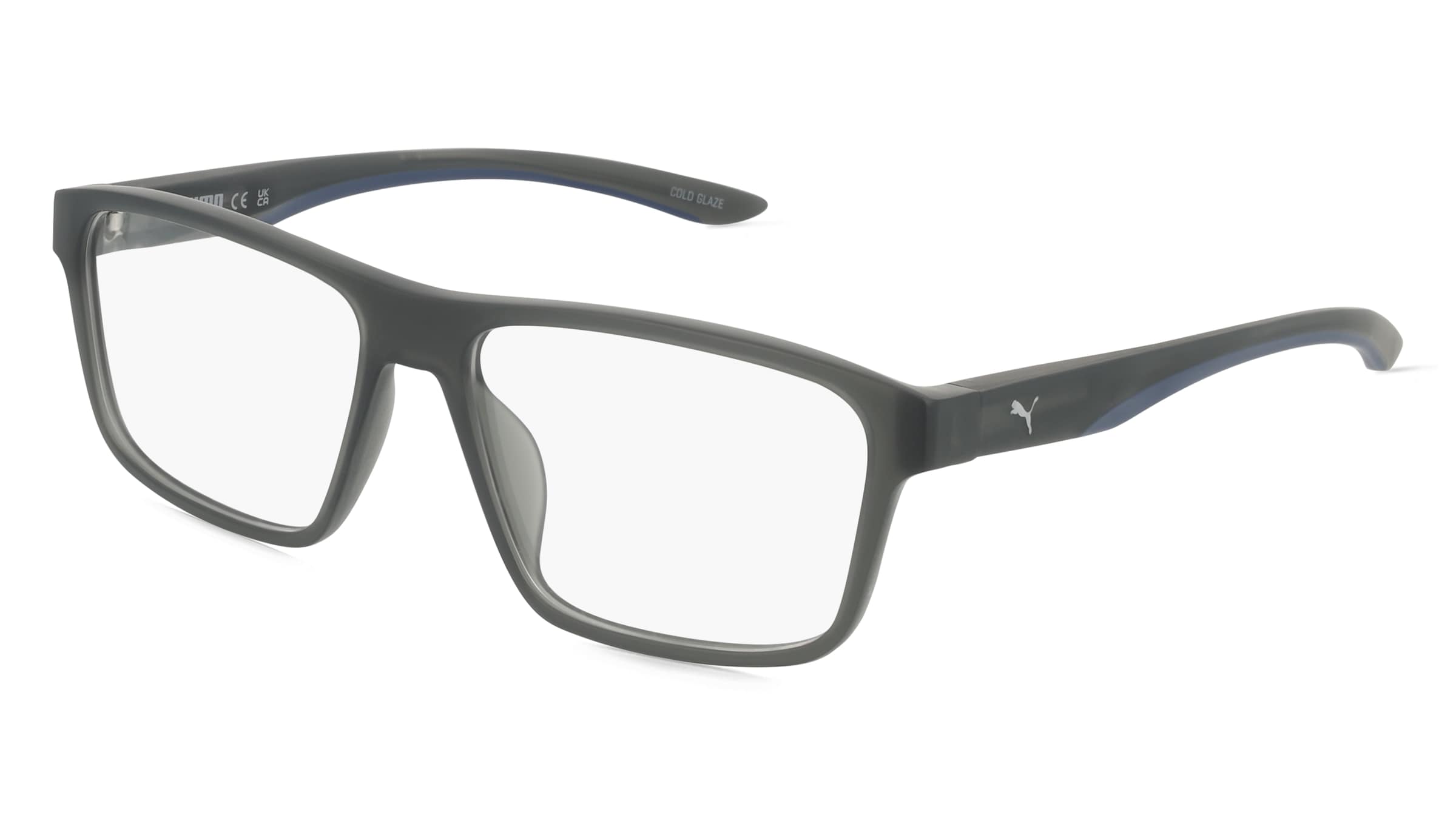 Puma PU0209O Unisex-Brille inkl. Gläser Vollrand Quadratisch Kunststoff-Gestell 56/16/145, Grau
