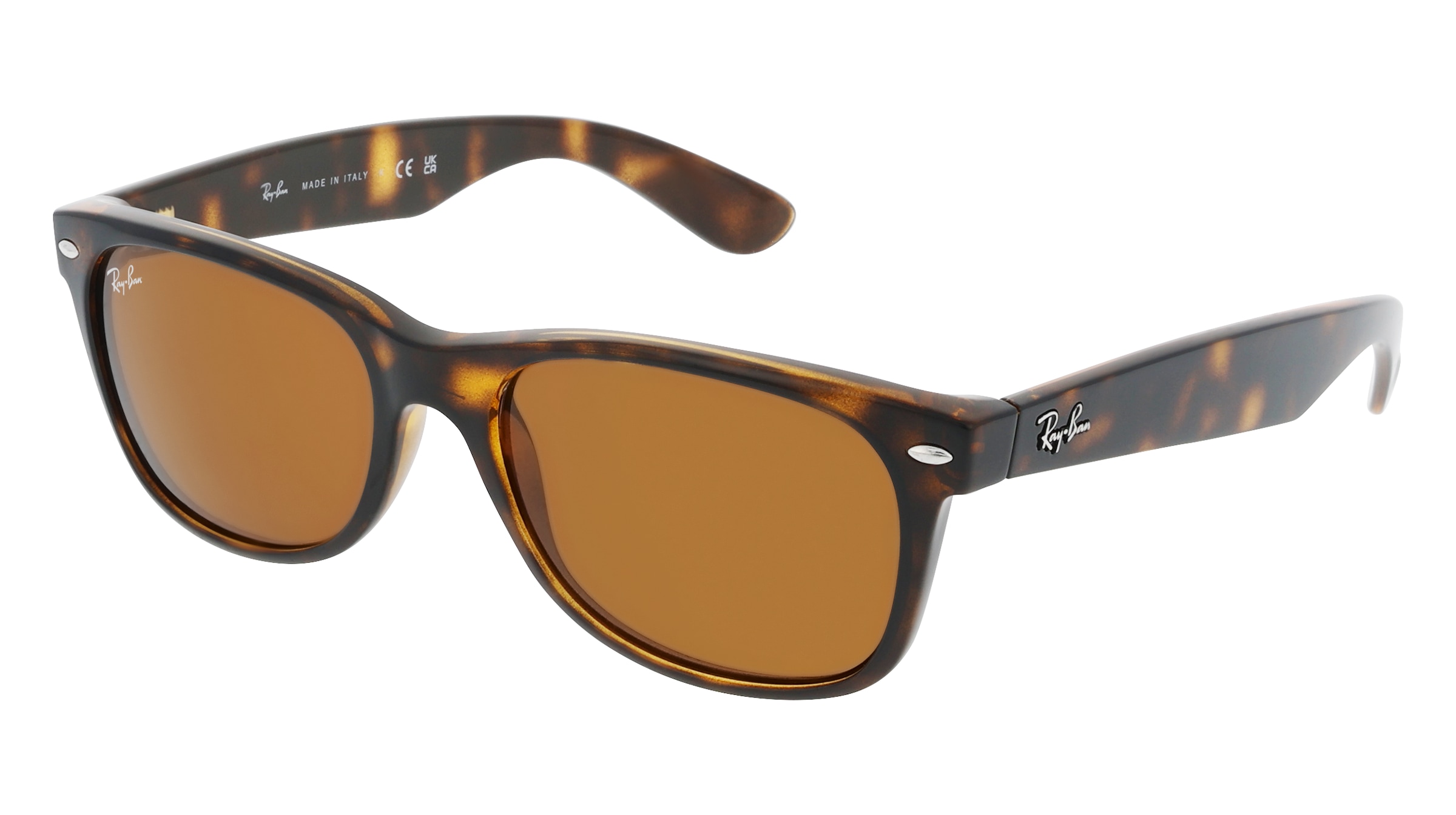 Ray-Ban RB 2132 NEW WAYFARER Unisex-Sonnenbrille Vollrand Quadratisch Propionat-Gestell, Havanna