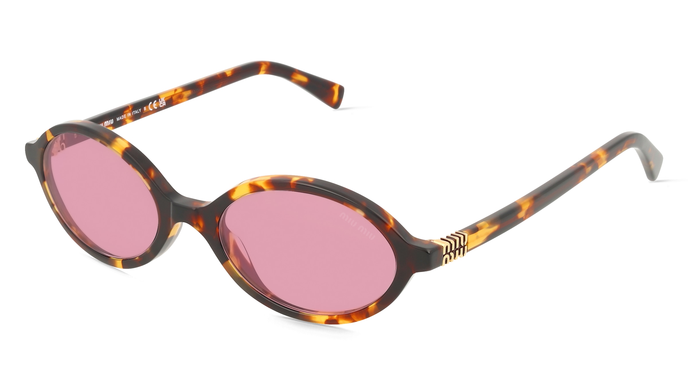 Miu Miu MU04ZS Damen-Sonnenbrille Vollrand Oval Acetat-Gestell, Gelb