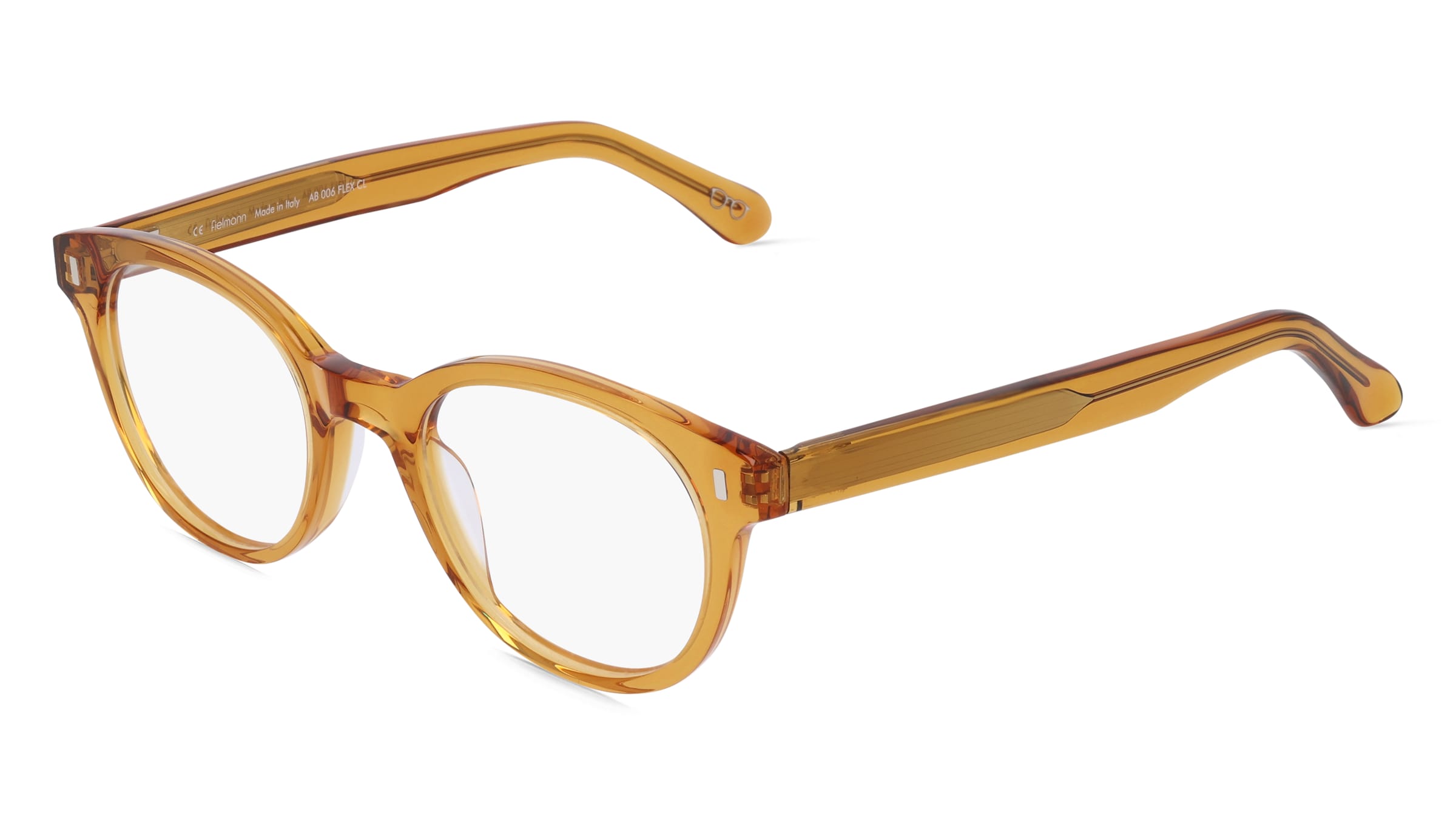 Fielmann AB 006 FLEX CL Damen-Brille inkl. Gläser Vollrand Panto Acetat-Gestell 50/21/145, Gelb