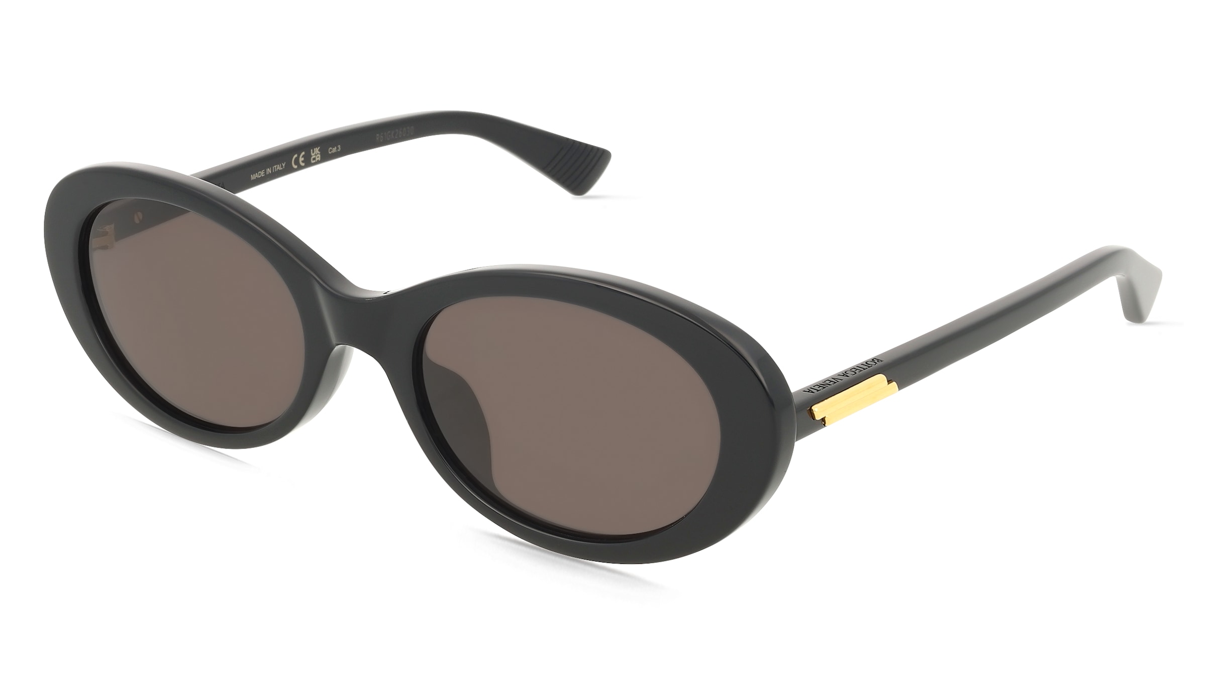 Bottega Veneta BV1415SK Damen-Sonnenbrille Vollrand Rund Acetat-Gestell, Schwarz