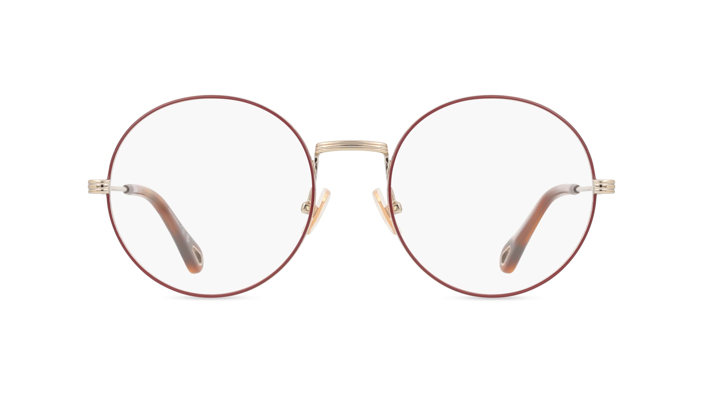 Chloé CH0179O Unisex-Brille inkl. Gläser Vollrand Rund Metall-Gestell 53mm/19mm/140mm, braun