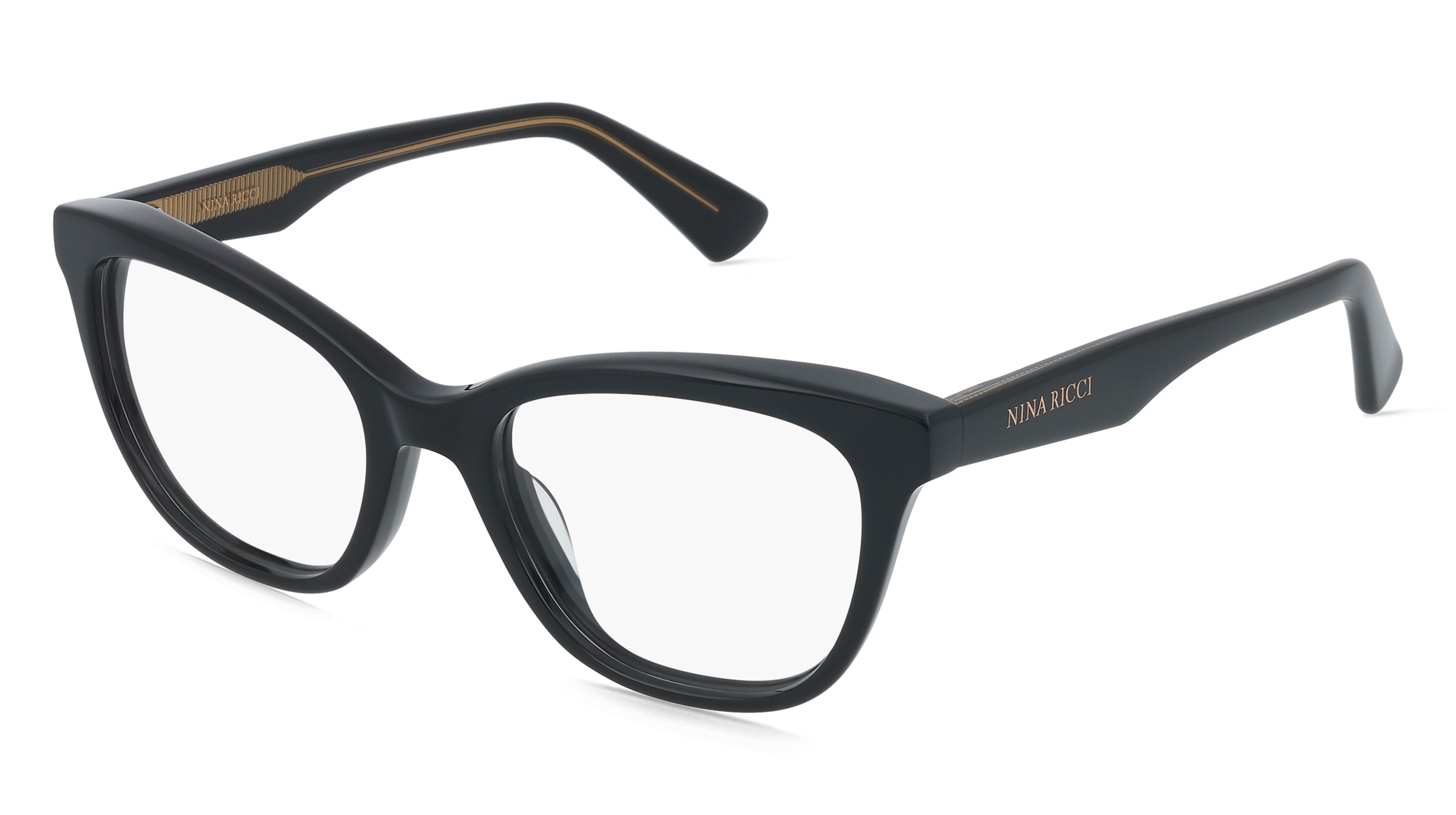 Nina Ricci VNR409 Damen-Brille inkl. Gläser Vollrand Cat Eye Kunststoff-Gestell 50/18/140, Schwarz
