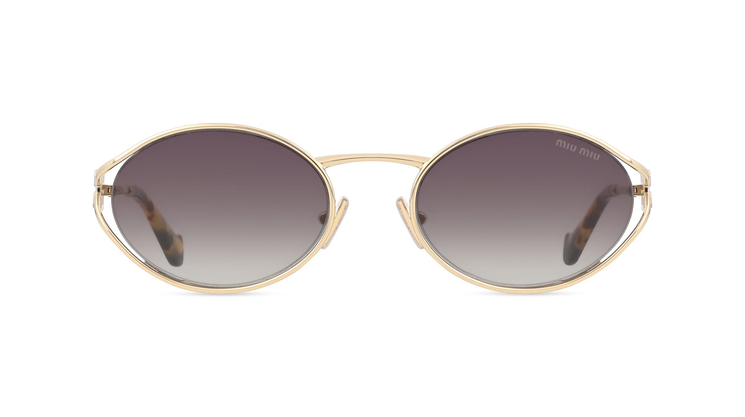 Miu Miu MU52YS Damen-Sonnenbrille Vollrand Schmal Metall-Gestell, gold