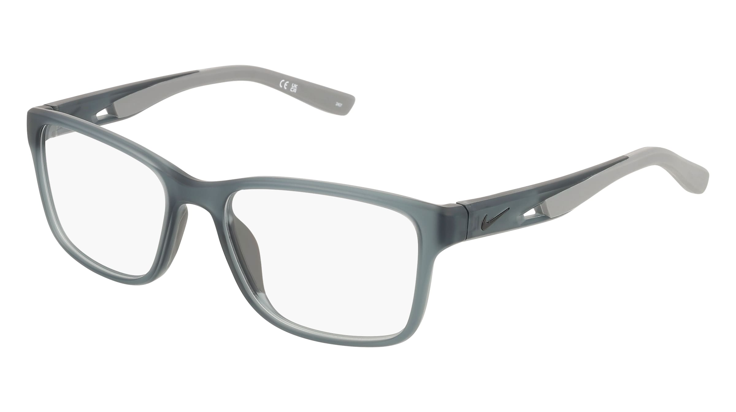 Nike 7014 Unisex-Brille inkl. Gläser Vollrand Quadratisch Kunststoff-Gestell 53/17/145, Grau