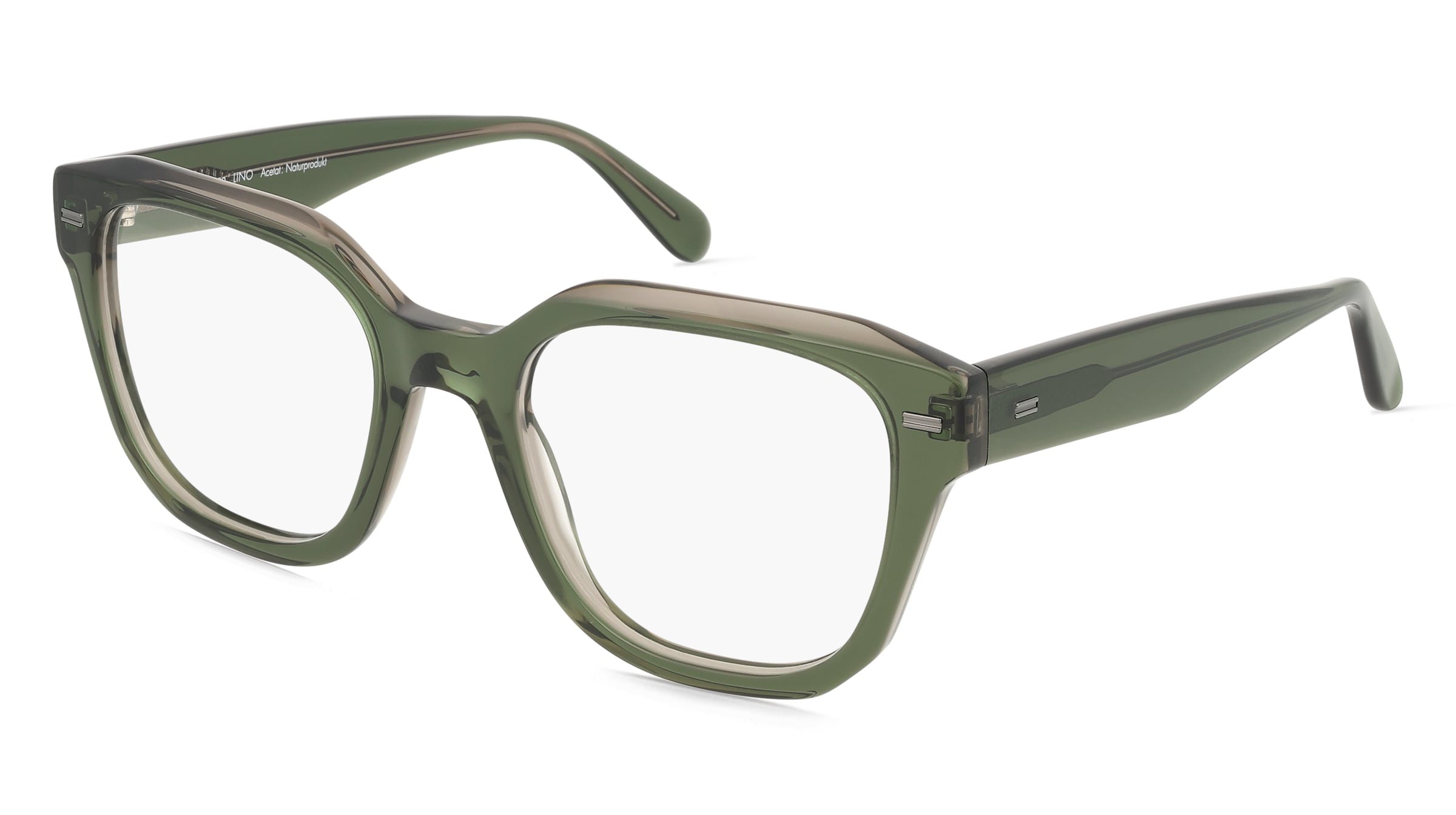 Fielmann LN 063 FA LINO Unisex-Brille inkl. Gläser Vollrand Quadratisch Acetat-Gestell 55/22/145, Grün