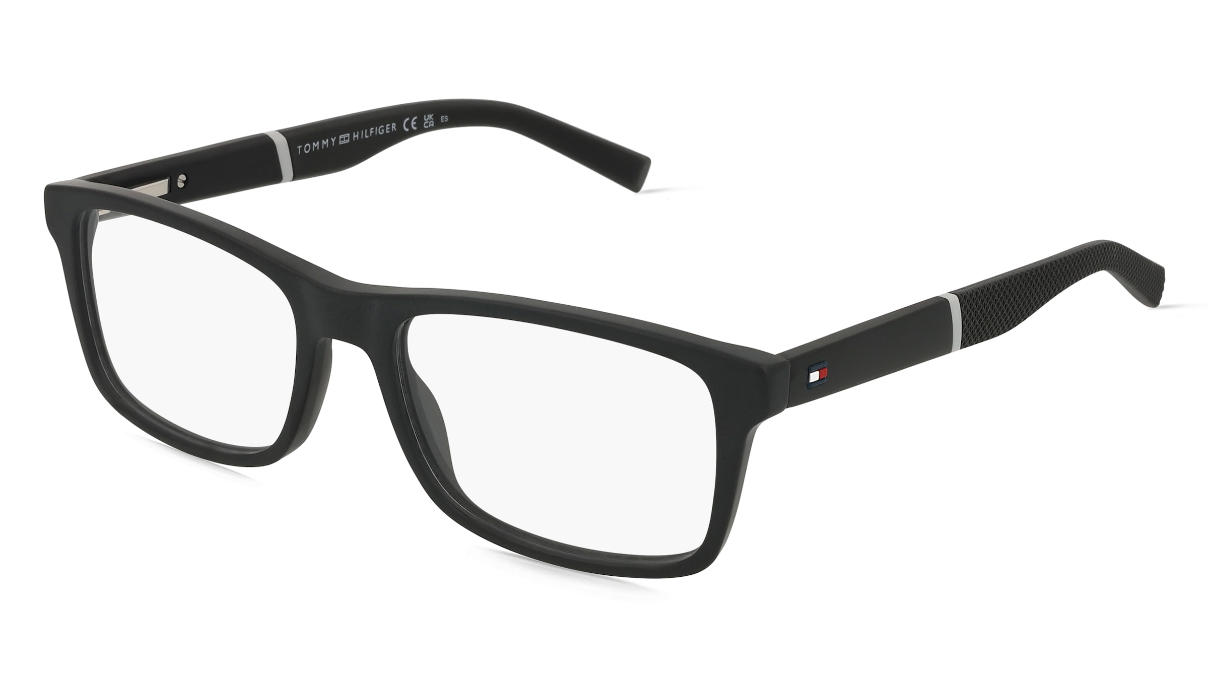Tommy Hilfiger Eyewear TH 2044 Herren-Brille inkl. Gläser Vollrand Quadratisch Acetat-Gestell 53/17/145, Schwarz