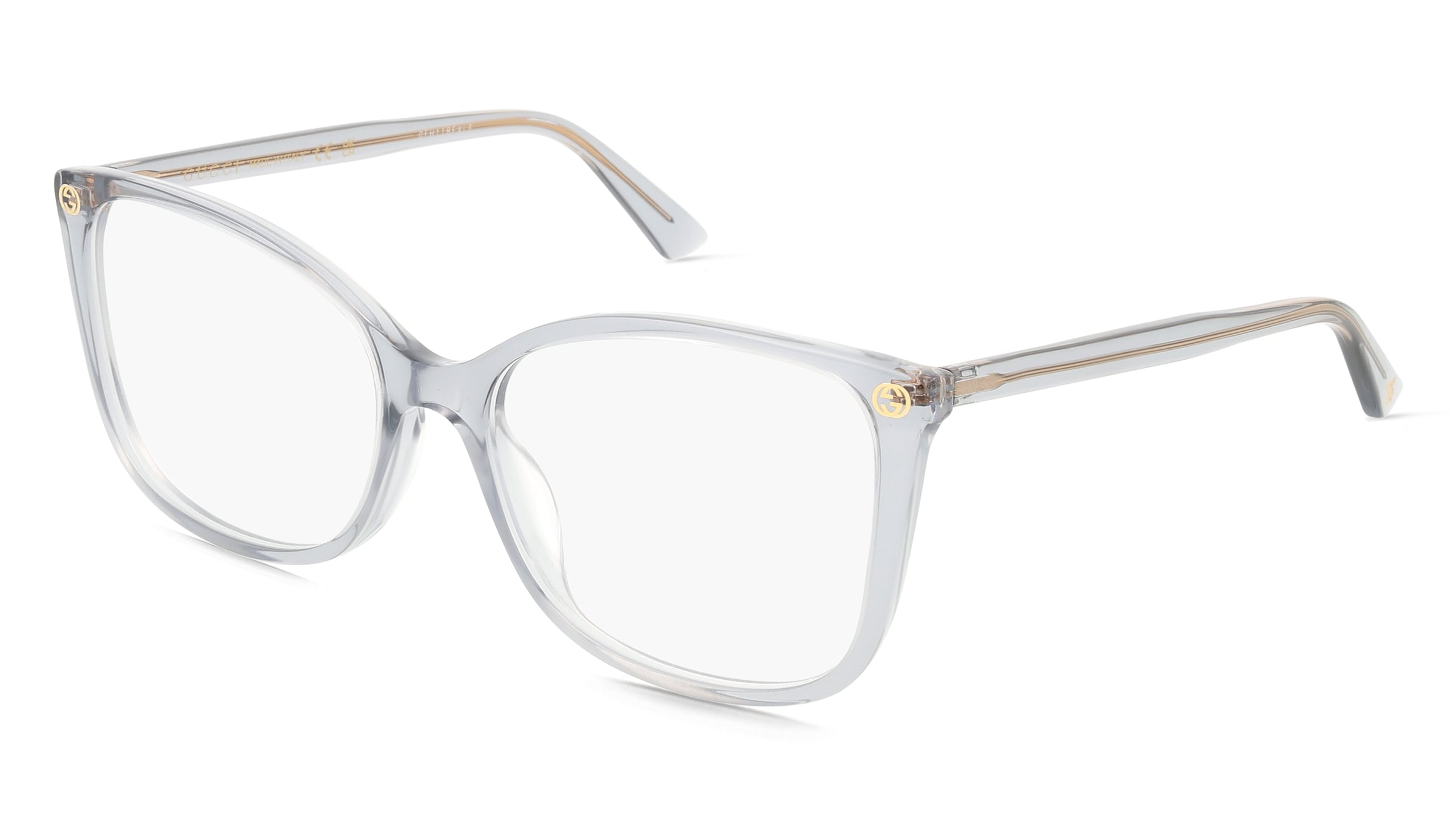 Gucci GG0026O Unisex-Brille inkl. Gläser Vollrand Cat Eye Acetat-Gestell 53/17/140, Blau