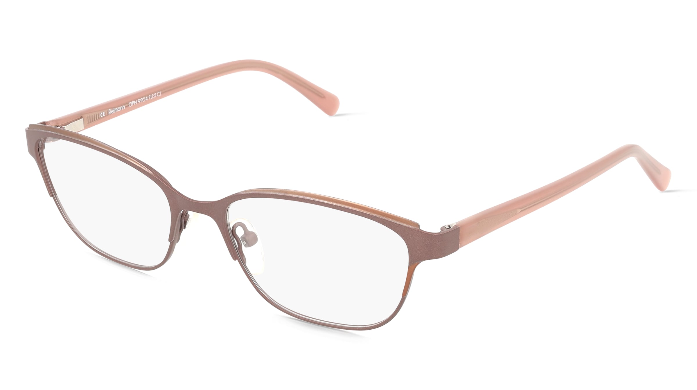 Fielmann OPH 9954 FLEX CL Damen-Brille inkl. Gläser Vollrand Butterfly Edelstahl-Gestell 52/16/145, Braun