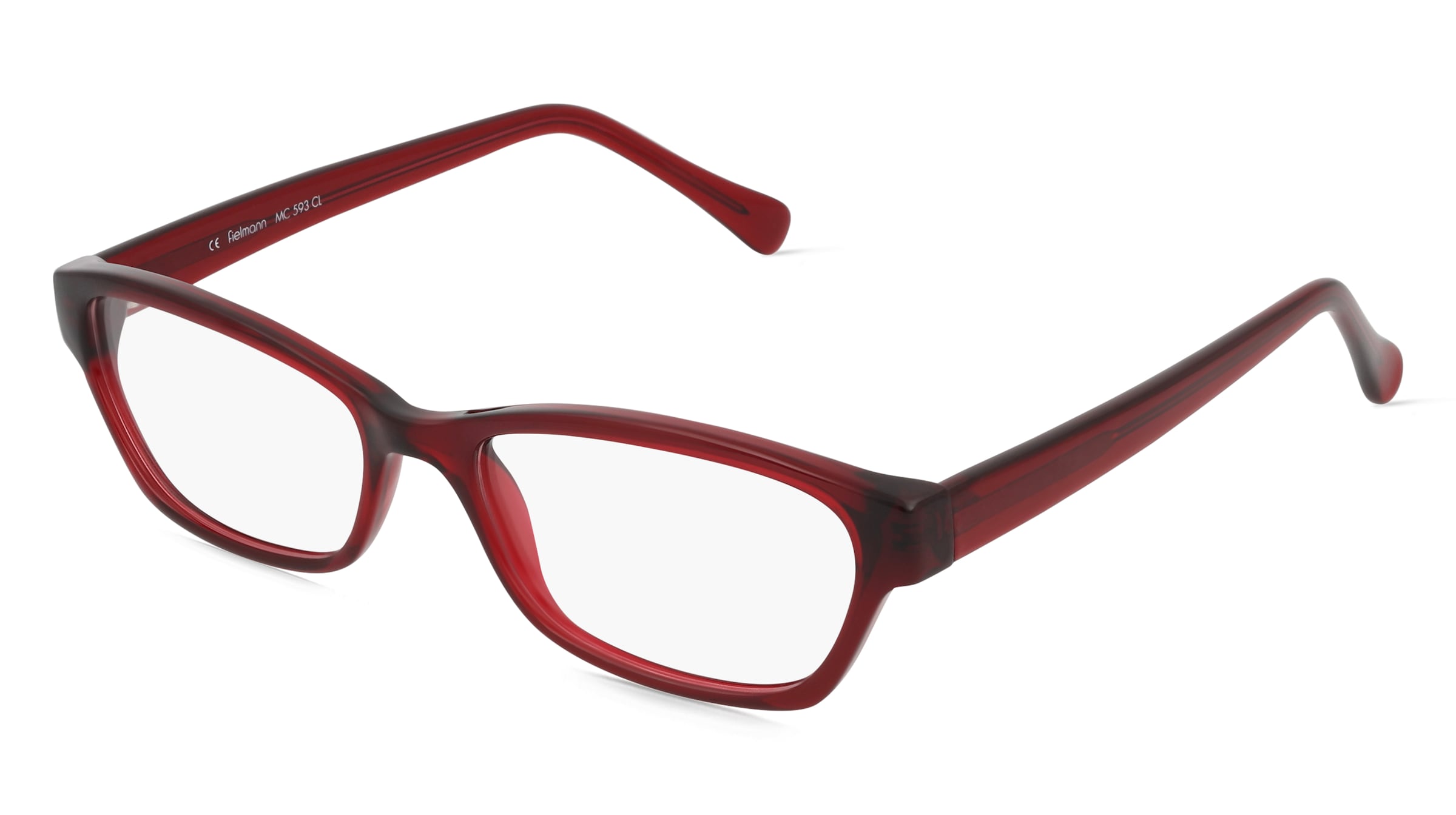 Fielmann MC 593 CL Damen-Brille inkl. Gläser Vollrand Butterfly Propionat-Gestell 52/16/135, Rot