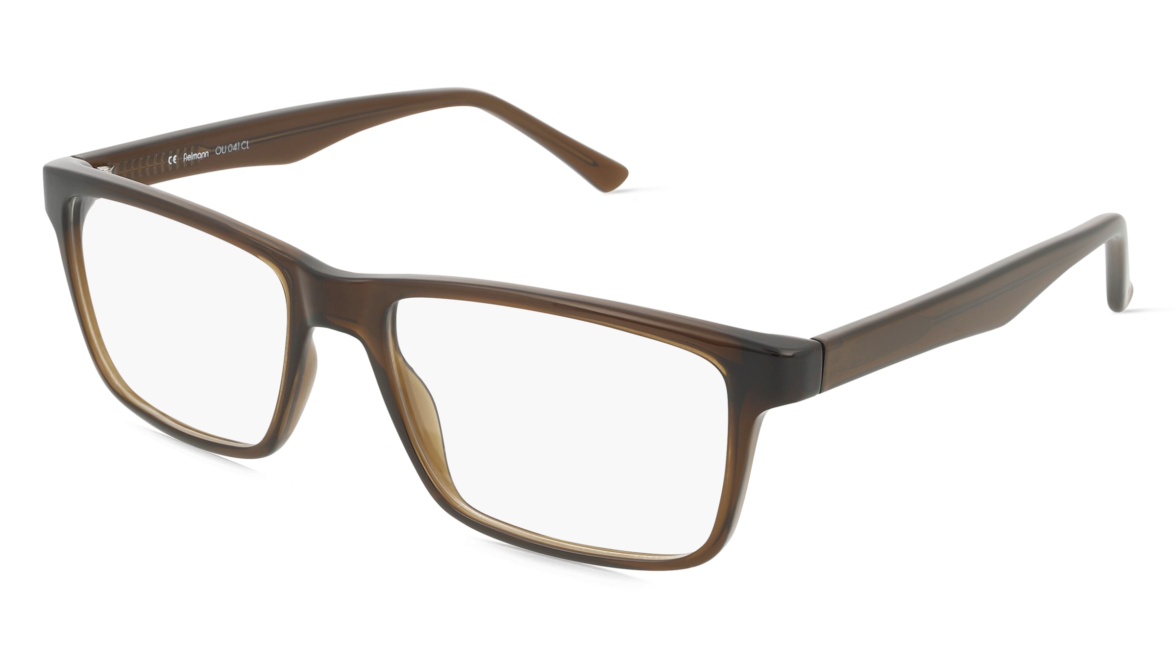 Fielmann OU 041 CL Herren-Brille inkl. Gläser Vollrand Quadratisch Acetat-Gestell 55/17/145, Braun