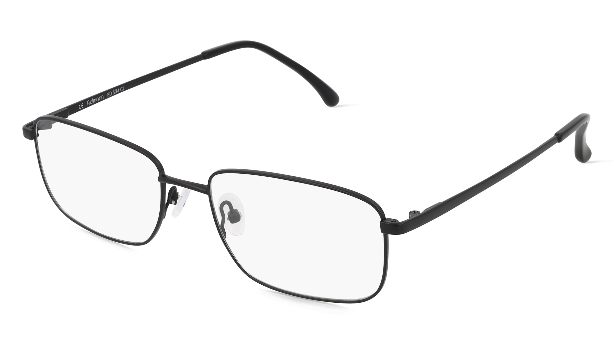 Fielmann BD 534 CL Herren-Brille inkl. Gläser Vollrand Quadratisch Edelstahl-Gestell 54/17/145, Schwarz