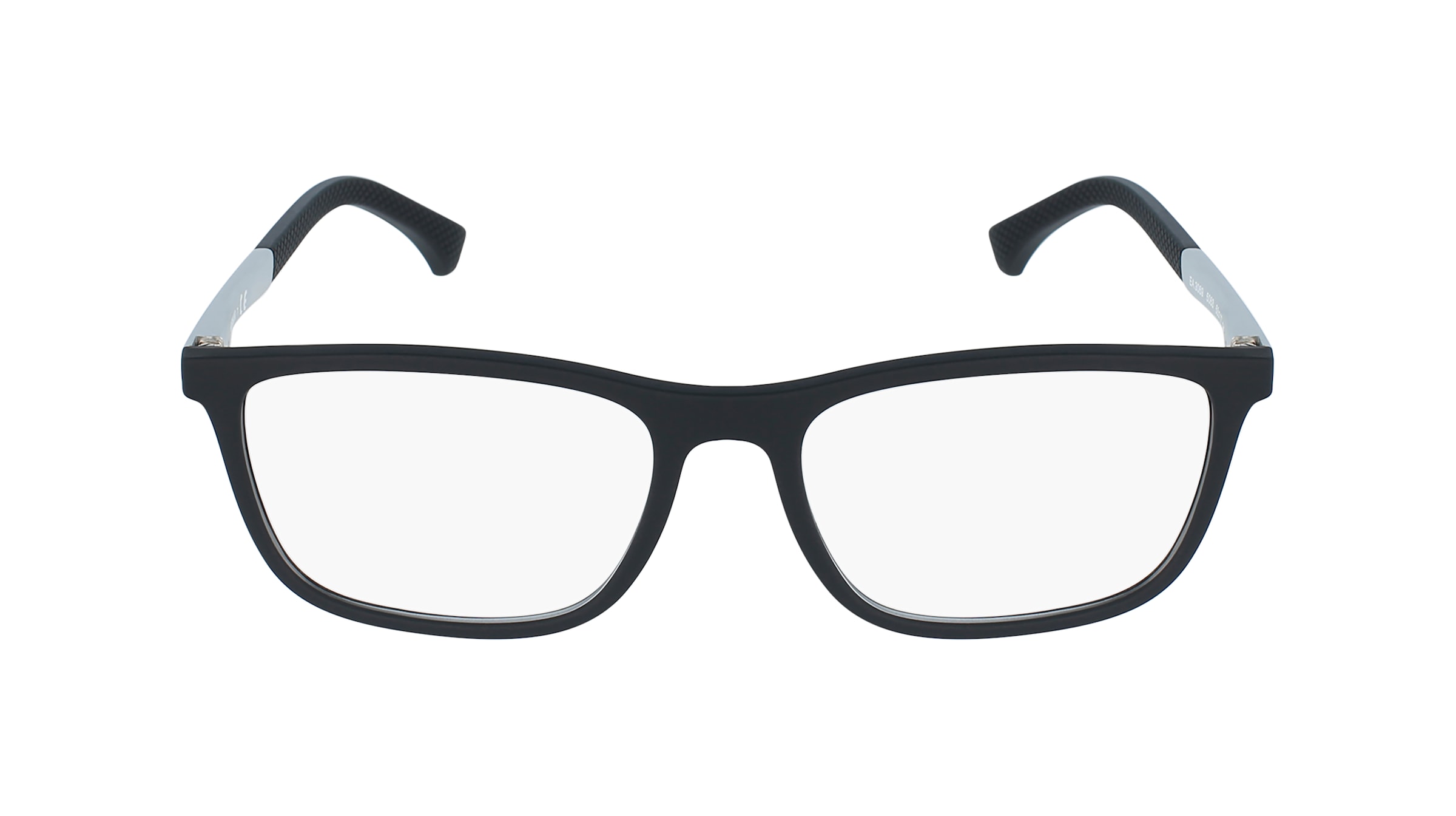 Emporio Armani EA3069 Herren-Brille inkl. Gläser Vollrand Eckig Kunststoff-Gestell 55mm/17mm/140mm, schwarz