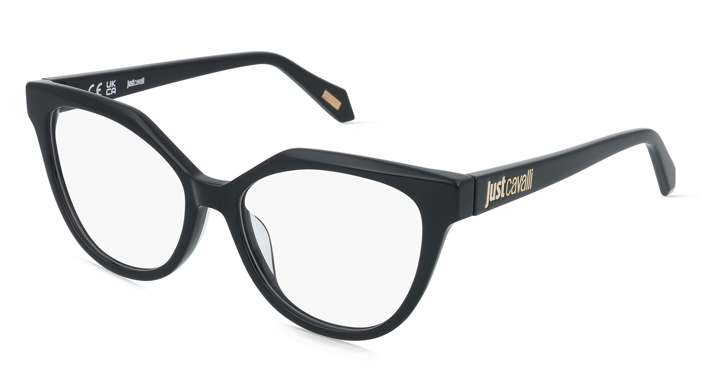 Just Cavalli VJC130 Damen-Brille inkl. Gläser Vollrand Cat Eye Kunststoff-Gestell 53/16/140, Schwarz