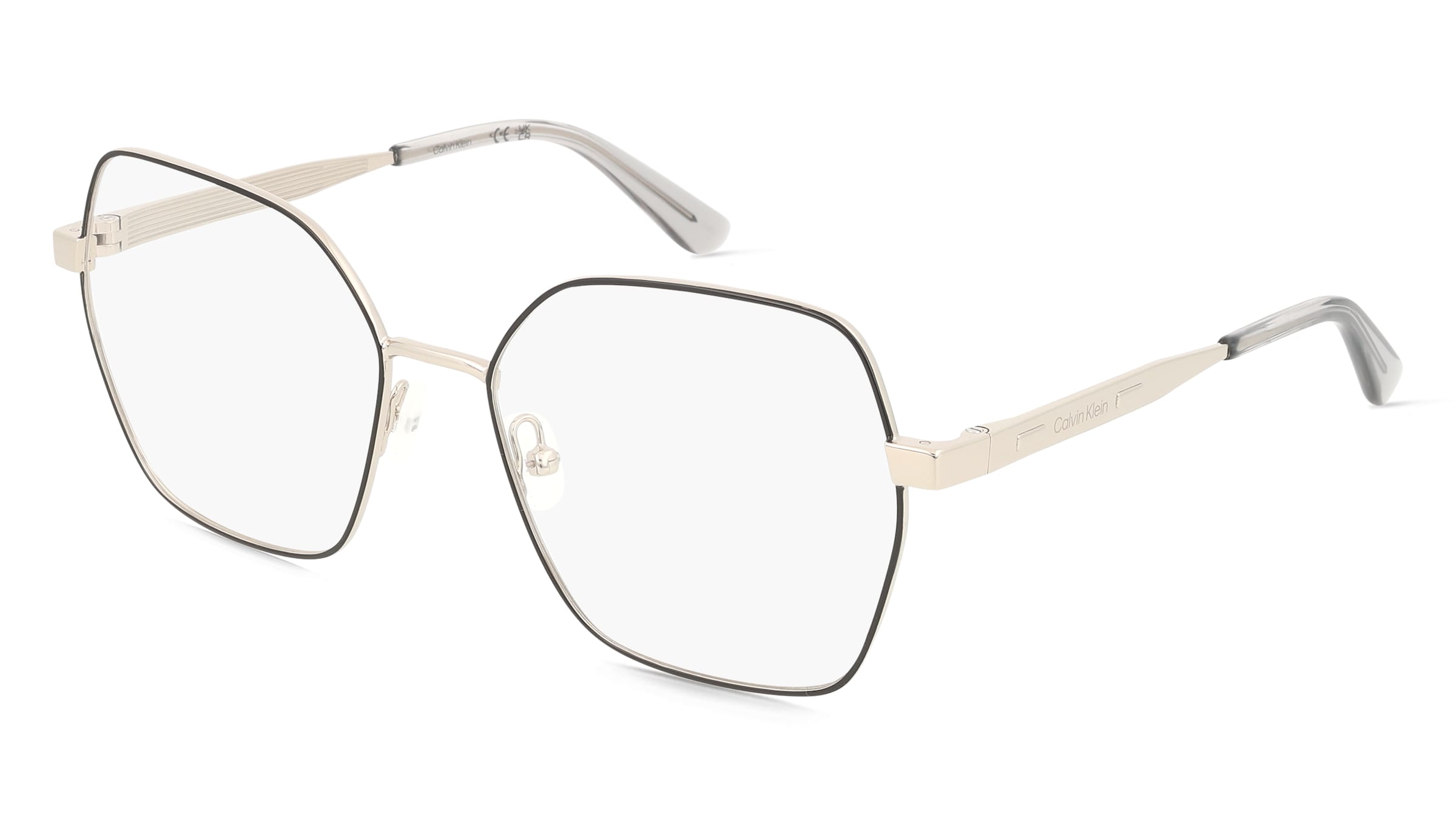 Calvin Klein CK24112 Unisex-Brille inkl. Gläser Vollrand Quadratisch Metall-Gestell 55/17/140, Silber