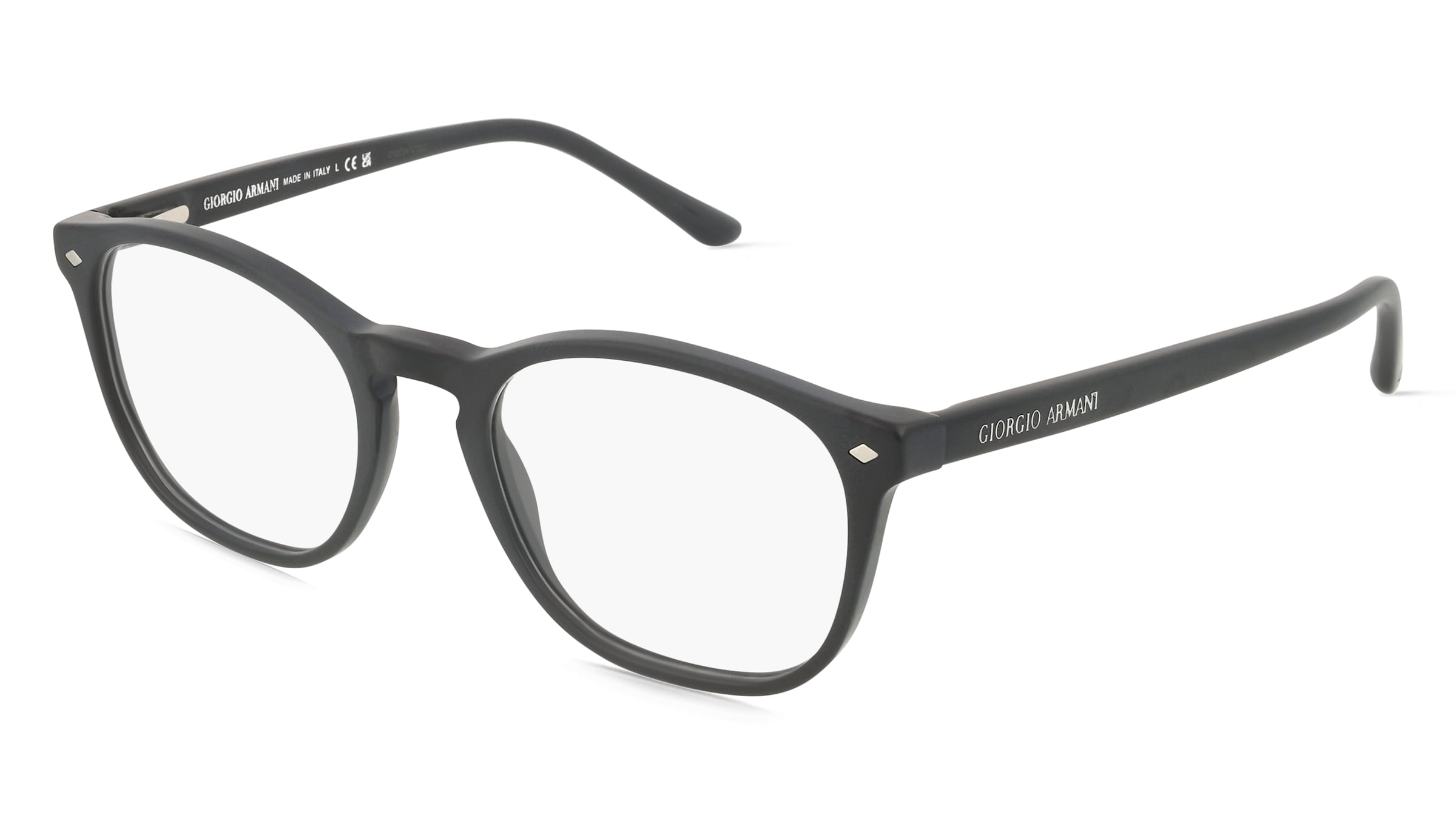 Giorgio Armani 0AR7074 Herren-Brille inkl. Gläser Vollrand Panto Acetat-Gestell 50/19/145, Schwarz