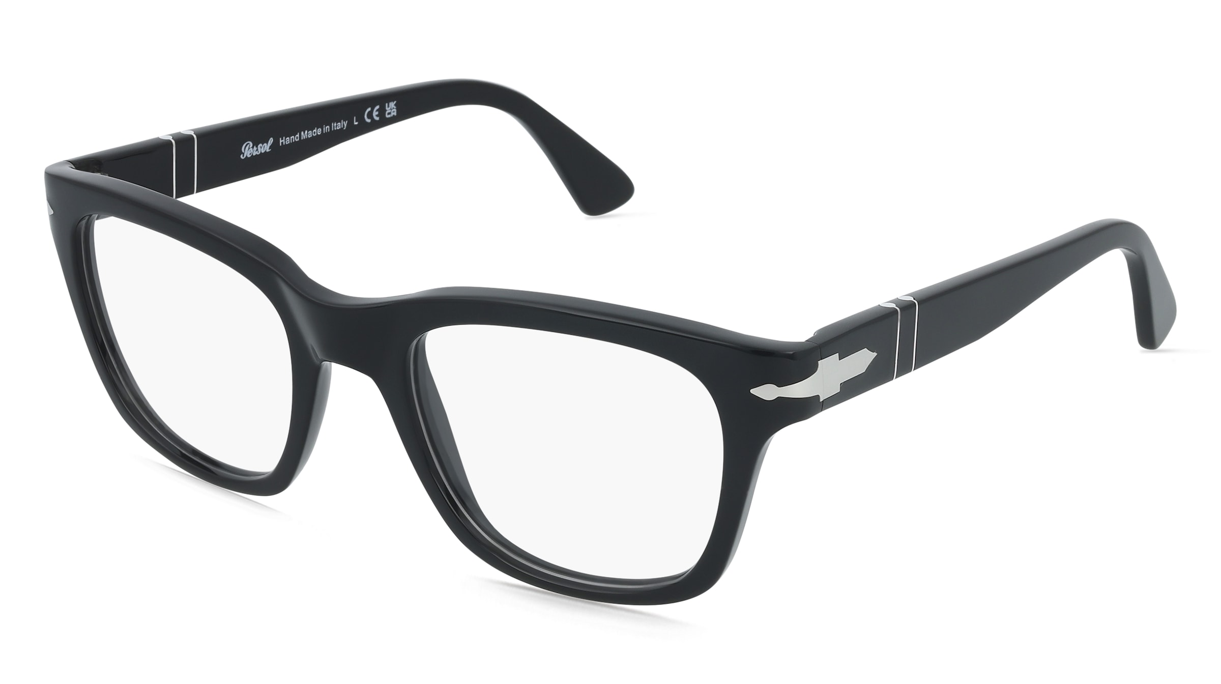 Persol 0PO3389V CECIL Unisex-Brille inkl. Gläser Vollrand Quadratisch Acetat-Gestell 51/21/145, Schwarz