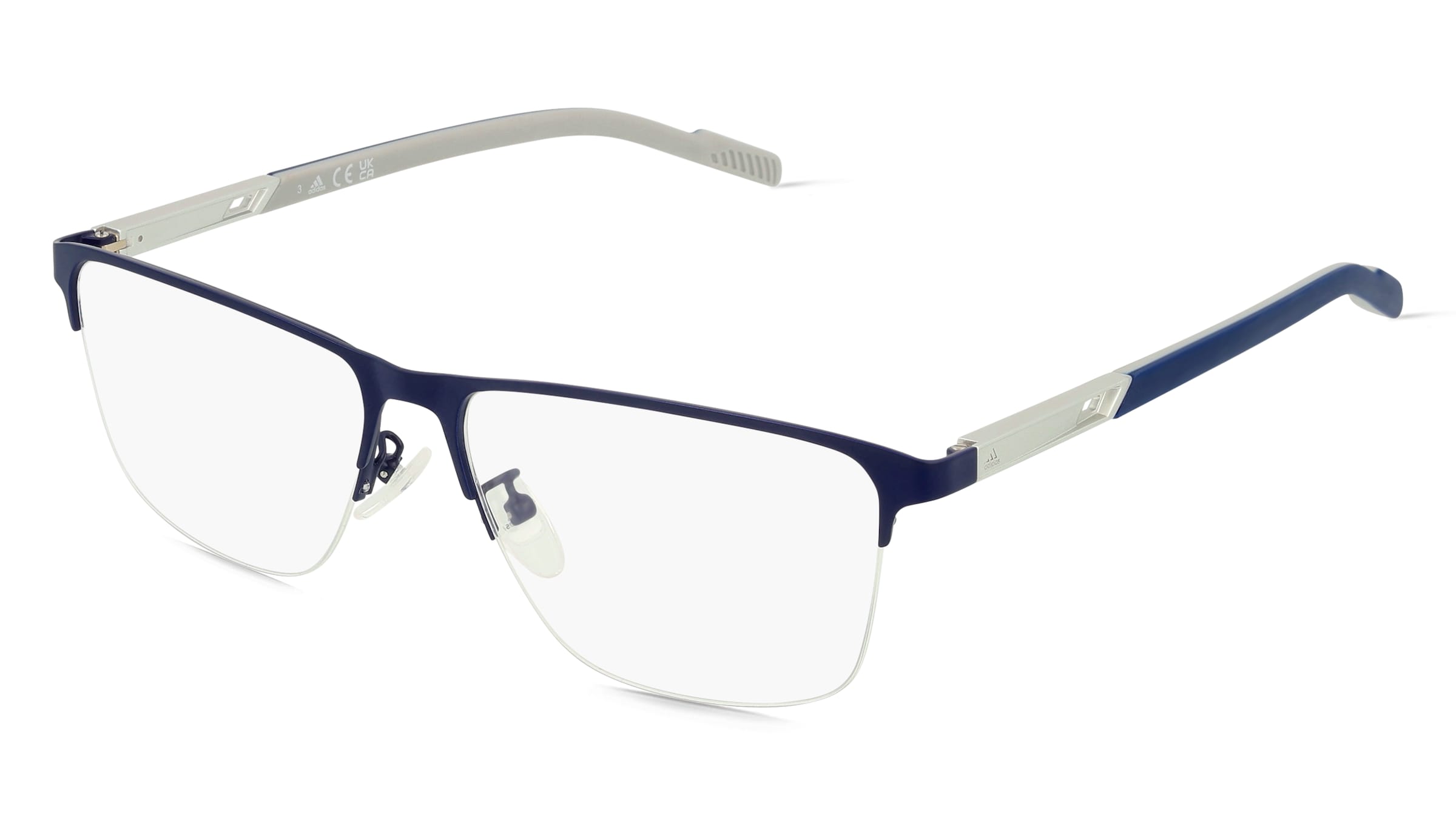 Adidas SP5048 Unisex-Brille inkl. Gläser Halbrand Quadratisch Metall-Gestell 57/17/145, Blau