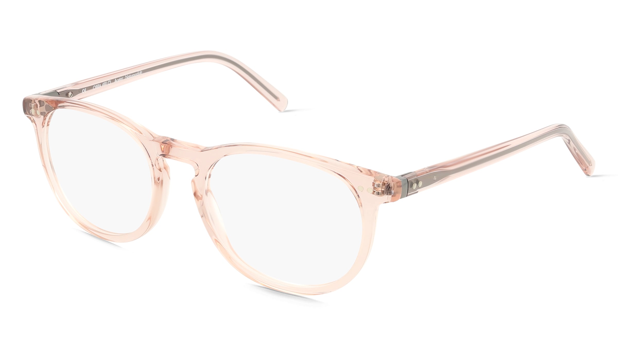 Fielmann OBRA 481 CL Unisex-Brille inkl. Gläser Vollrand Panto Acetat-Gestell 52/20/145, Pink