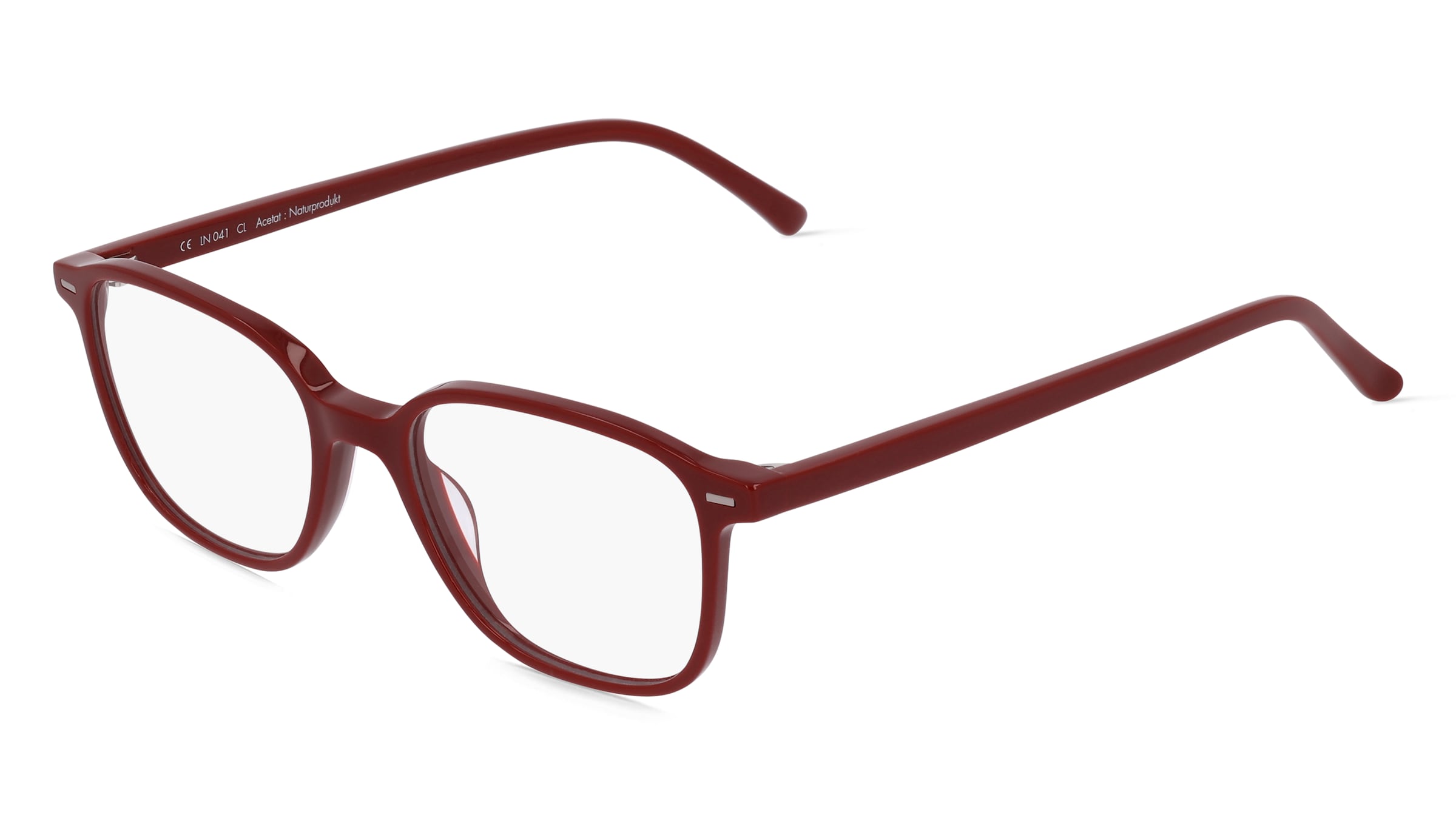 Fielmann LN 041 CL Jugend-Brille inkl. Gläser Vollrand Quadratisch Acetat-Gestell 47/17/145, Rot