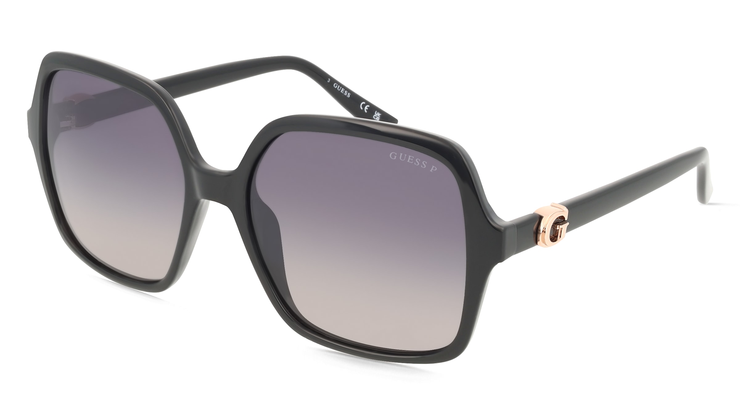Guess GU00190 Damen-Sonnenbrille Vollrand Quadratisch Kunststoff-Gestell, Schwarz