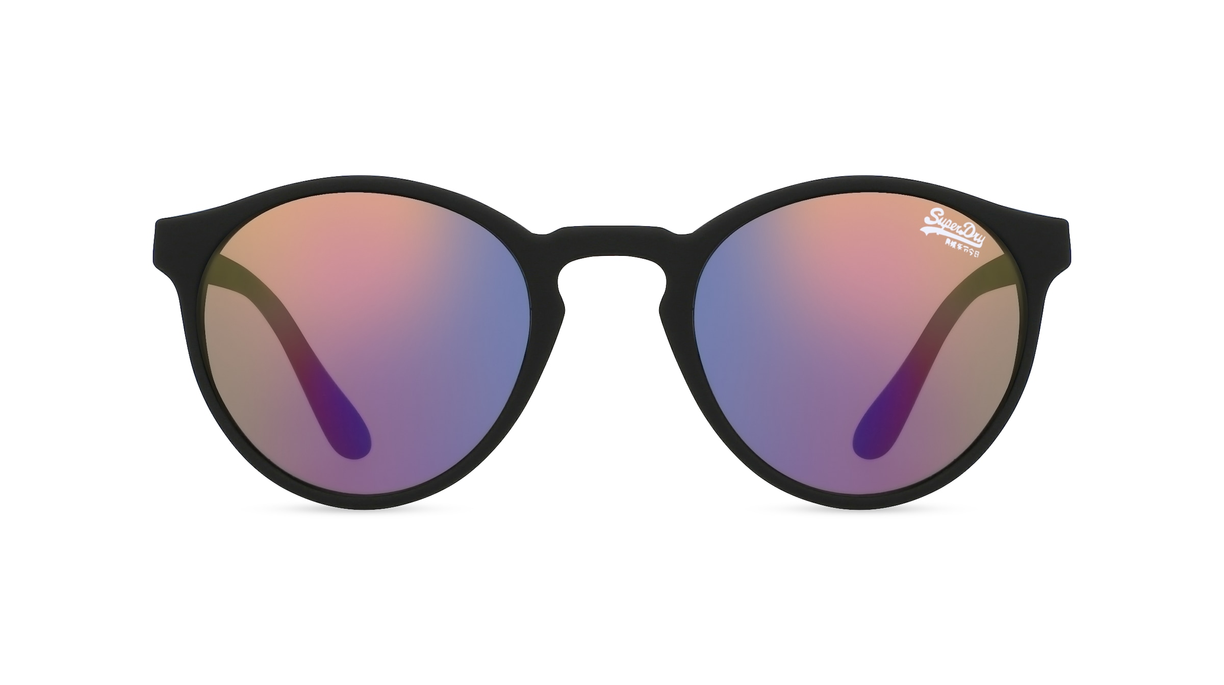 Superdry SARATOGA Damen-Sonnenbrille Vollrand Panto Kunststoff-Gestell, schwarz