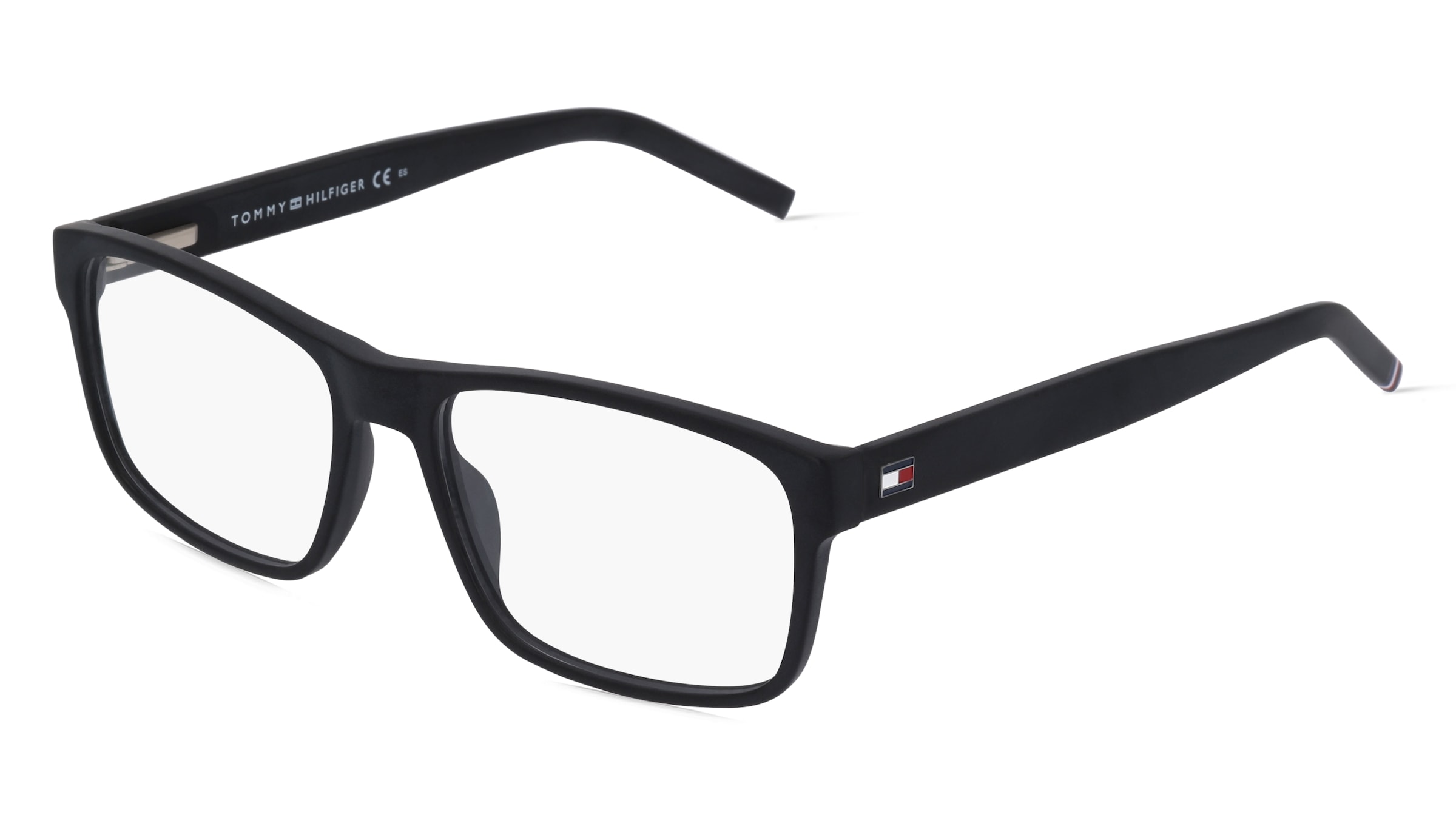 Tommy Hilfiger Eyewear TH 1989 Herren-Brille inkl. Gläser Vollrand Quadratisch Acetat-Gestell 57/17/145, Schwarz
