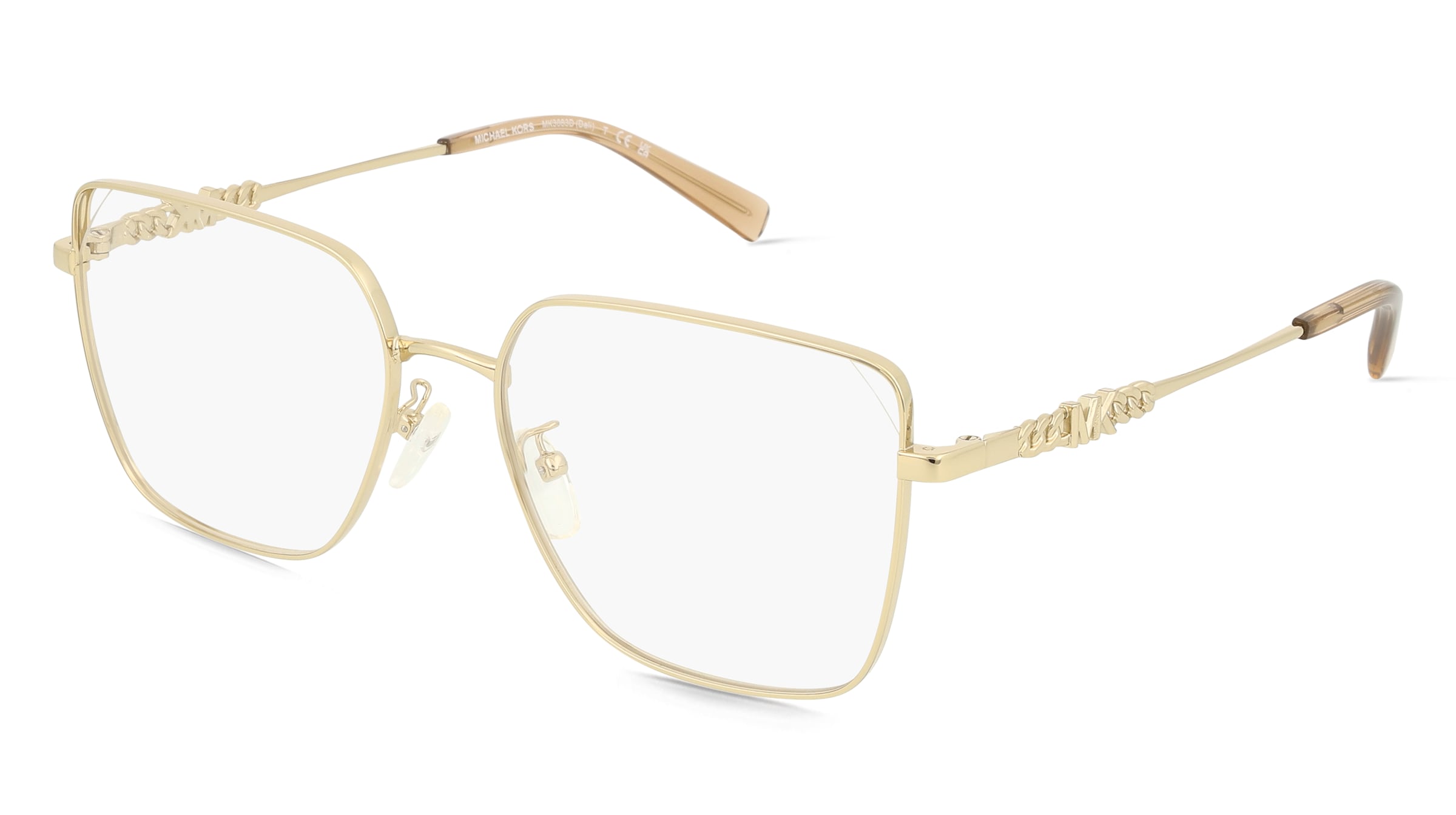 Michael Kors 0MK3083D DALI Damen-Brille inkl. Gläser Vollrand Quadratisch Metall-Gestell 56/17/145, Gold