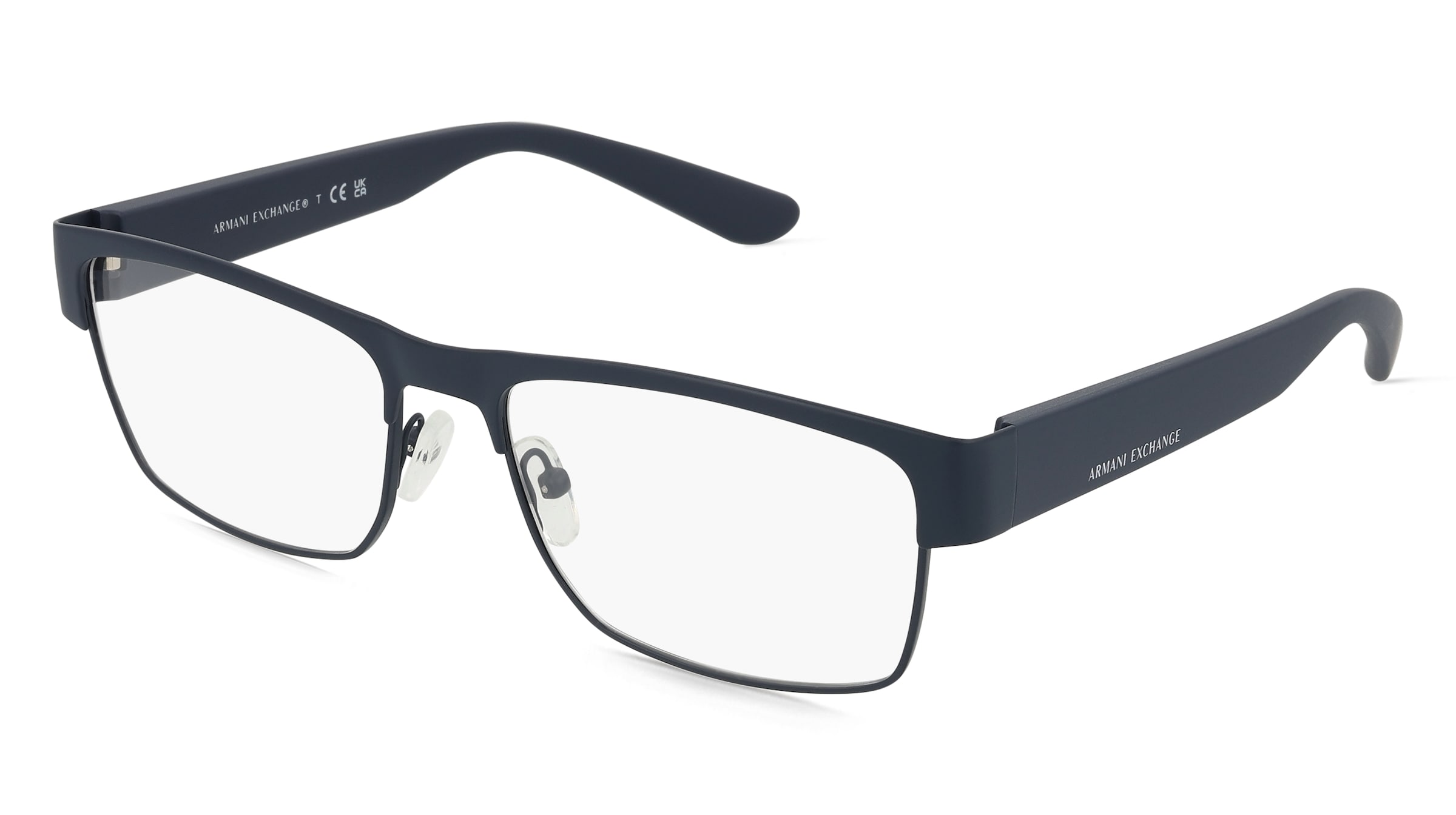 Armani Exchange 0AX1065 Herren-Brille inkl. Gläser Vollrand Quadratisch Metall-Gestell 56/17/145, Blau